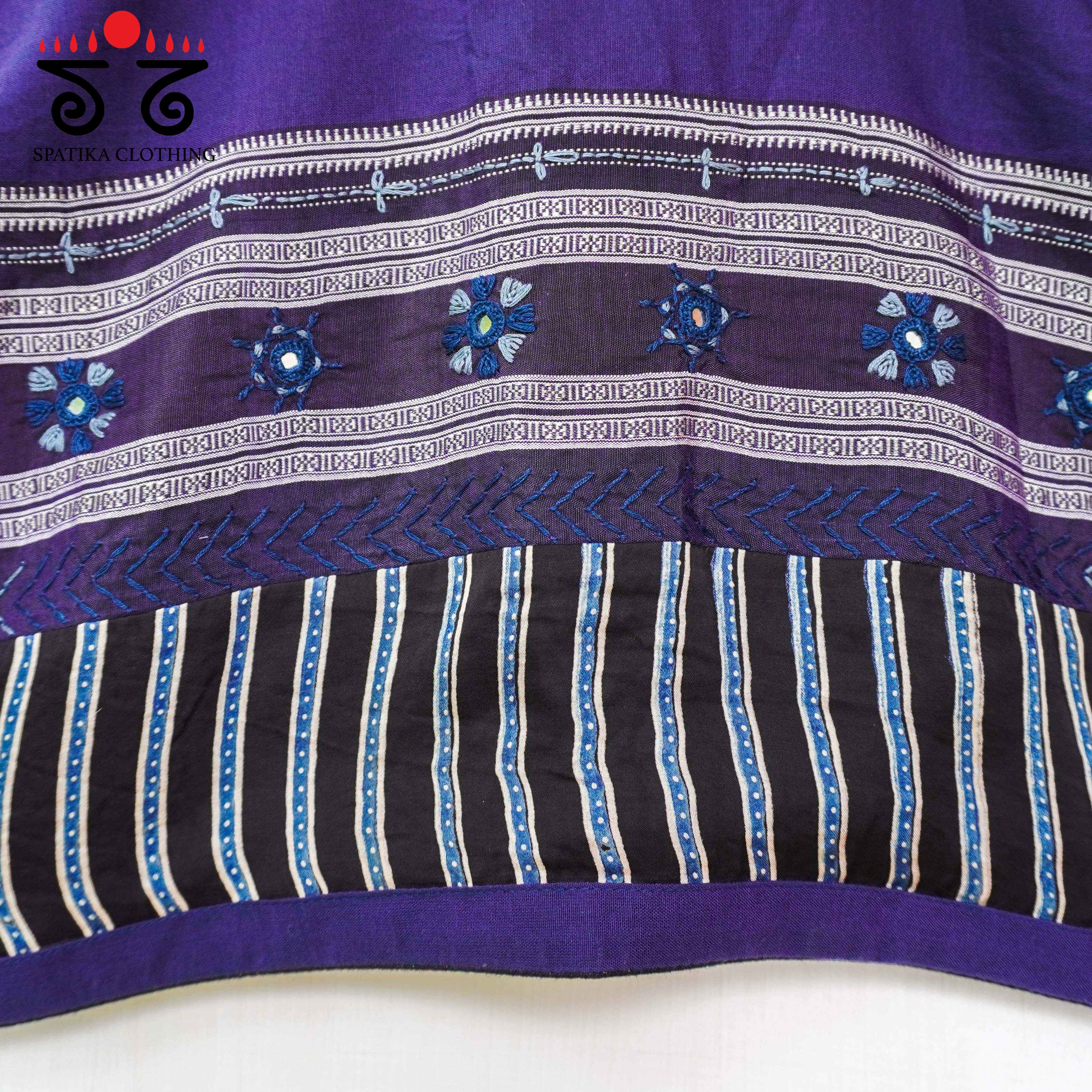 Navy Ajrak Lambani- Modal Blouse - New!