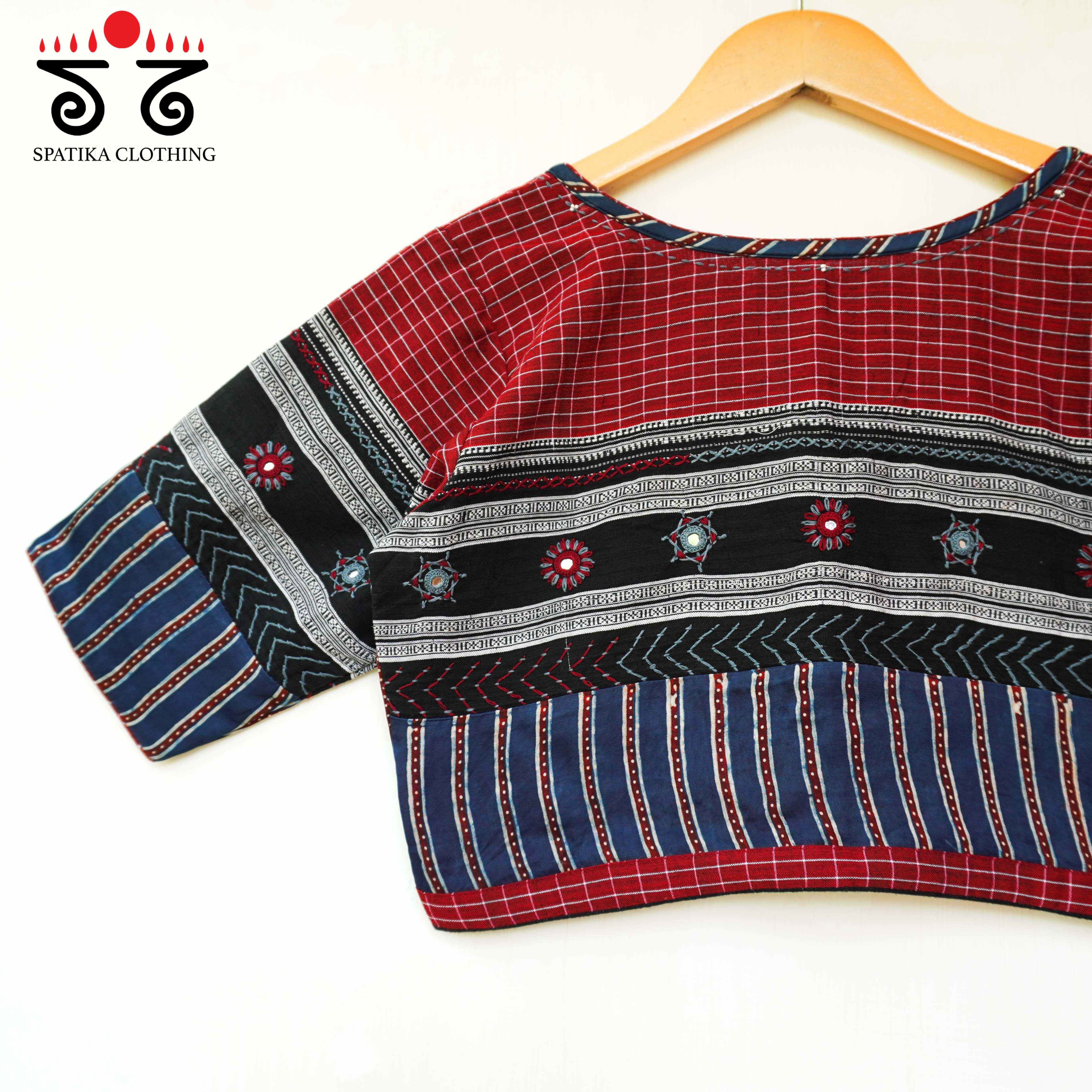 Maroon Ajrak Lambani-Handcrafted Blouse - New!