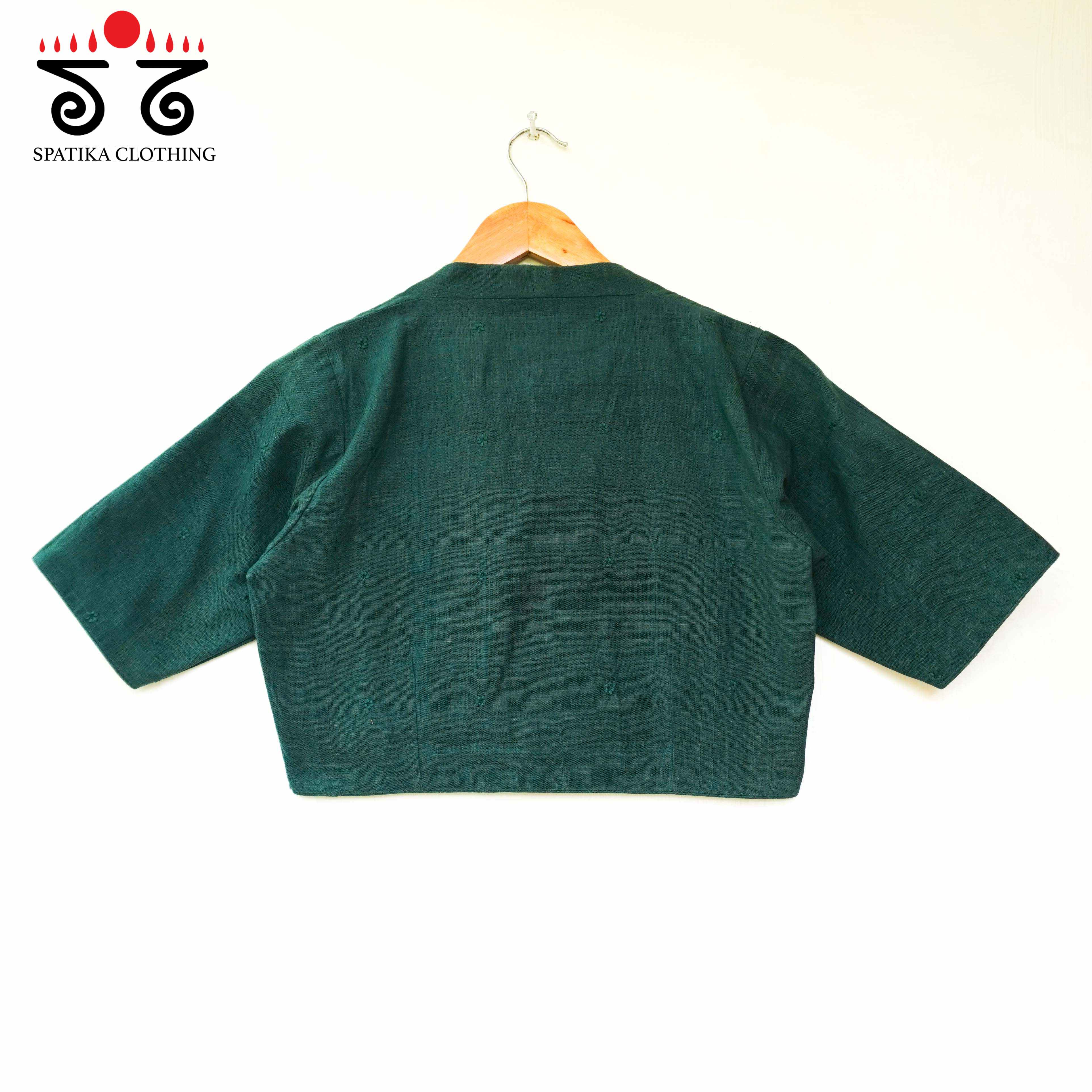 Green Boondhi-Handcrafted Blouse-New!