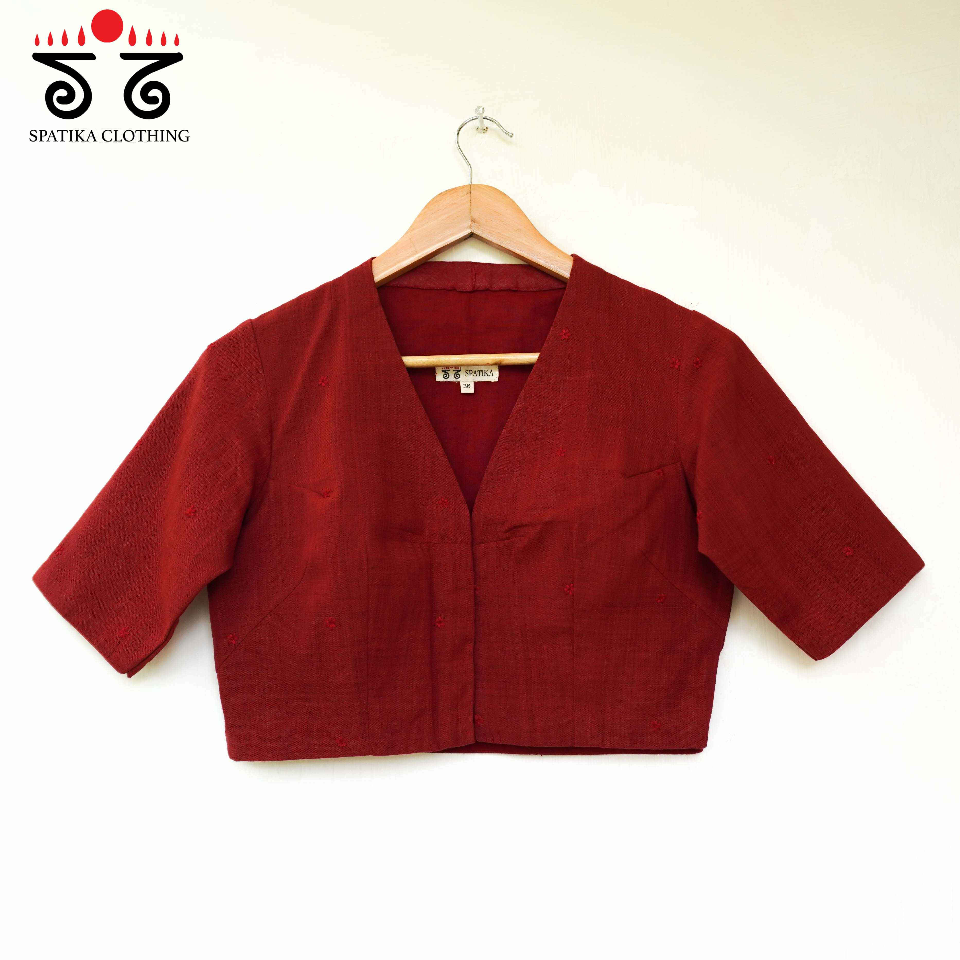 Red Boondhi-Handcrafted Blouse-New!