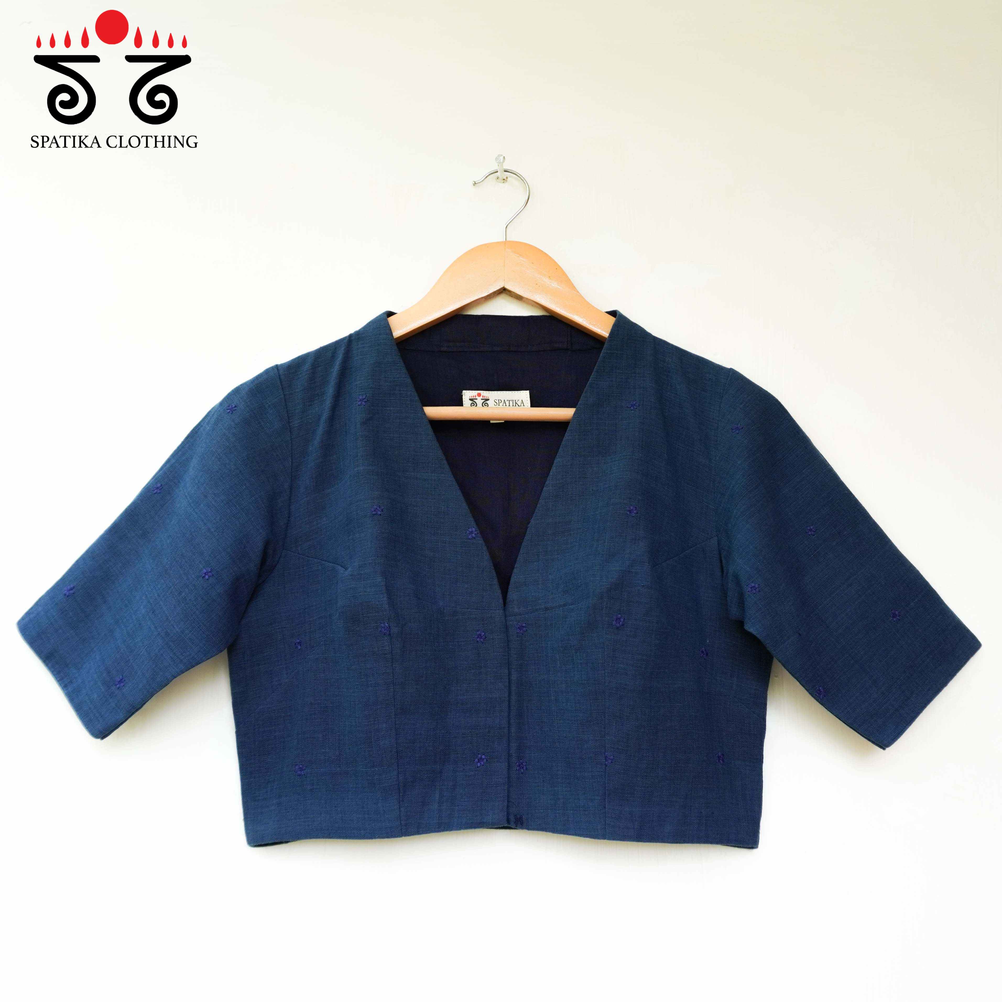 Indigo Boondhi-Handcrafted Blouse-New!