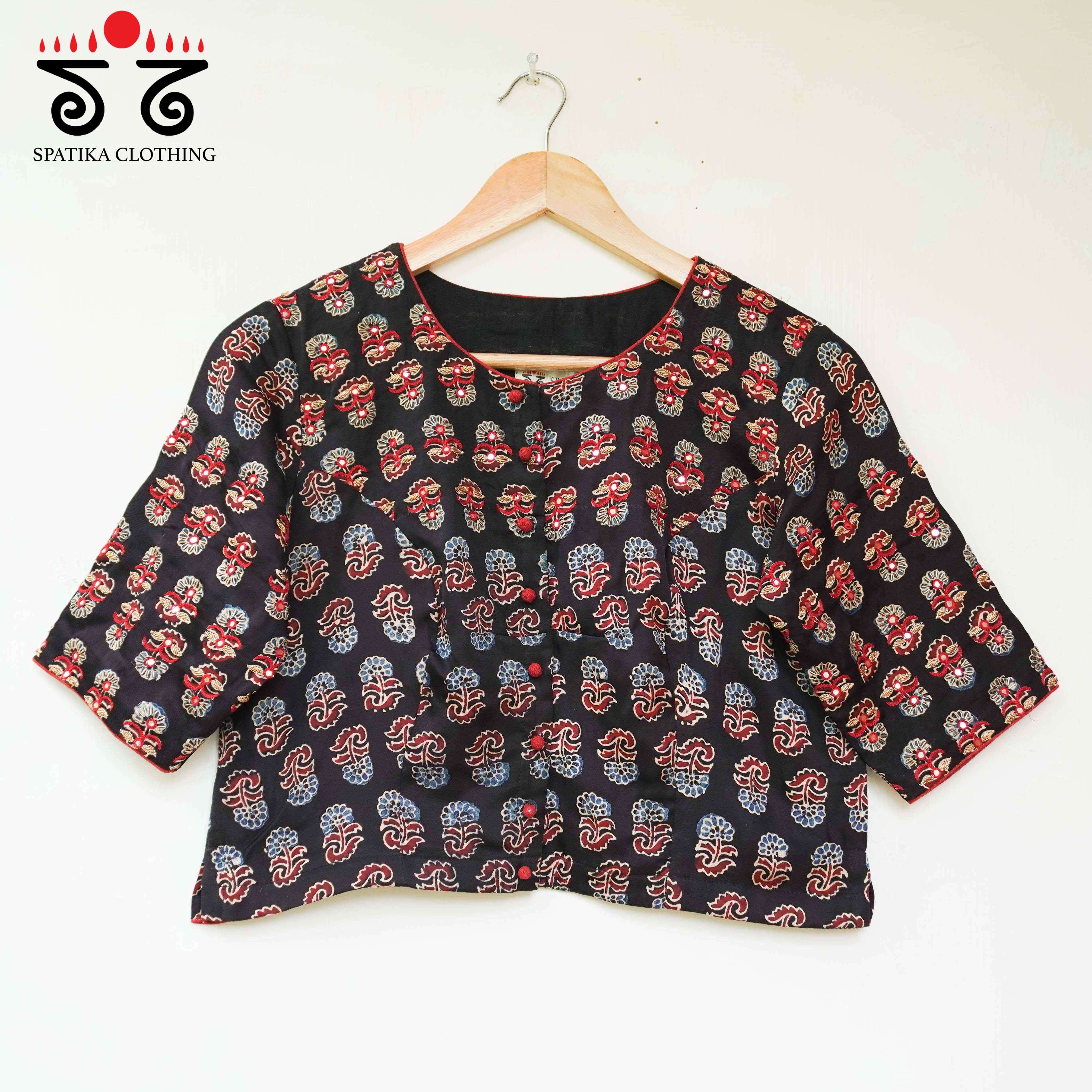 The Festive Black Modal Blouse