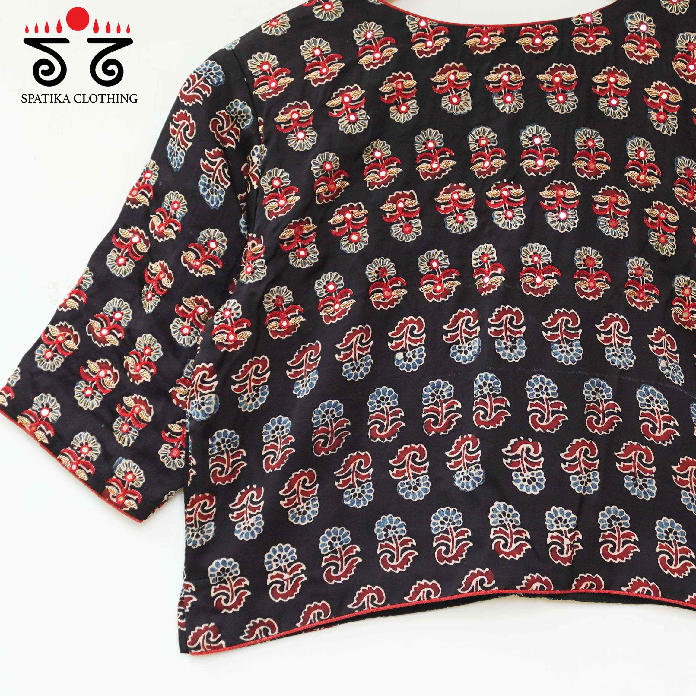 The Festive Black Modal Blouse