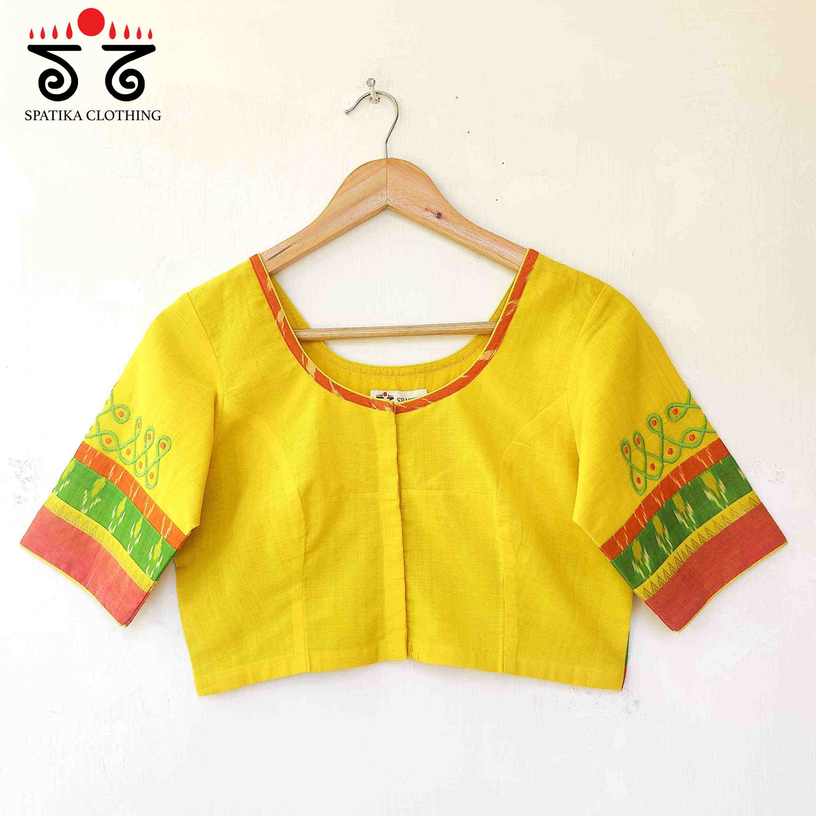 Lemon Yellow Prabhavati Kolam Handcrafted Blouse