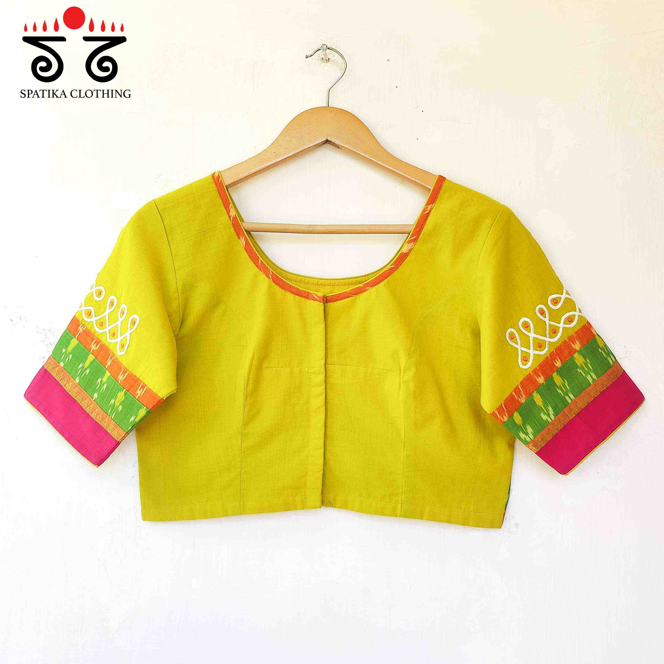Yellow Prabhavati Kolam Handcrafted Blouse