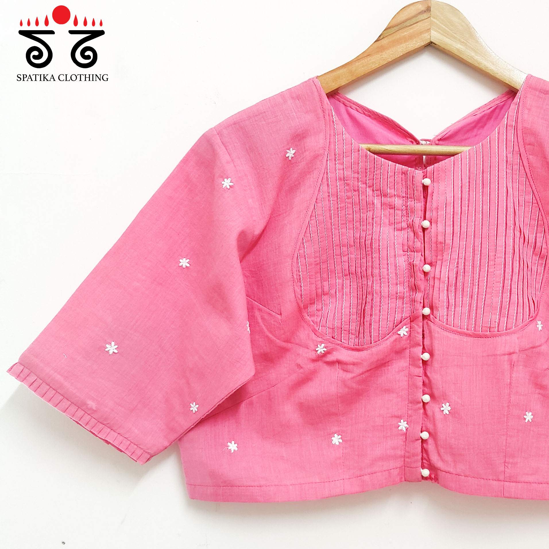 Pink Boondhi-Handcrafted Blouse