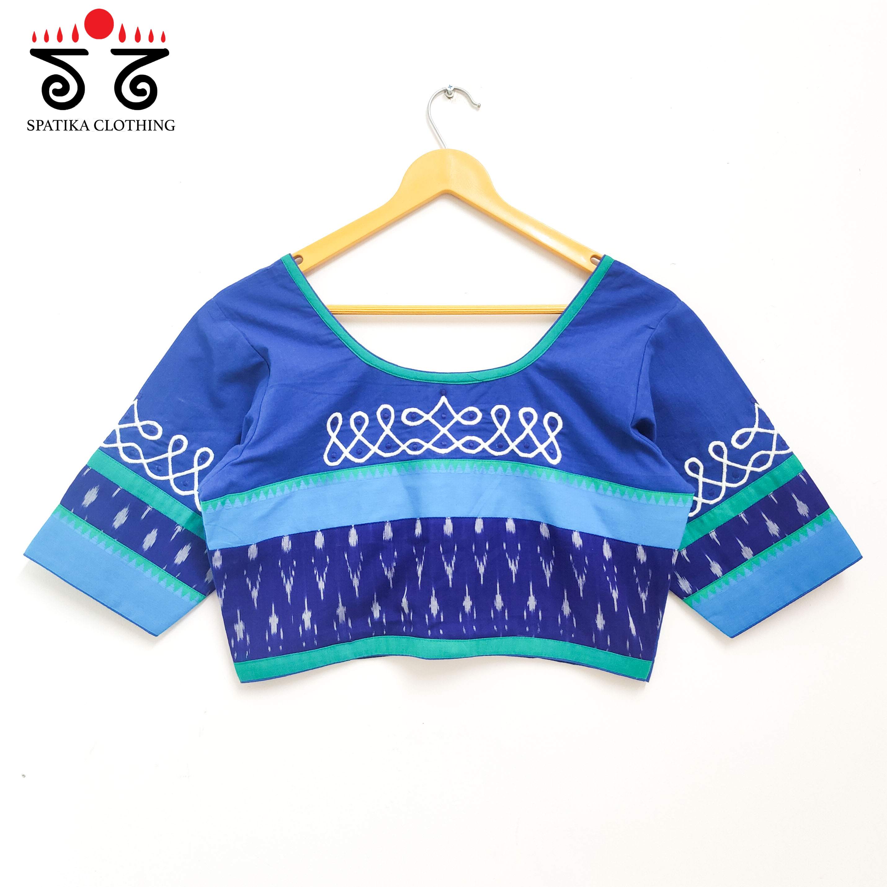 Blue Prabhavati Kolam Handcrafted Blouse