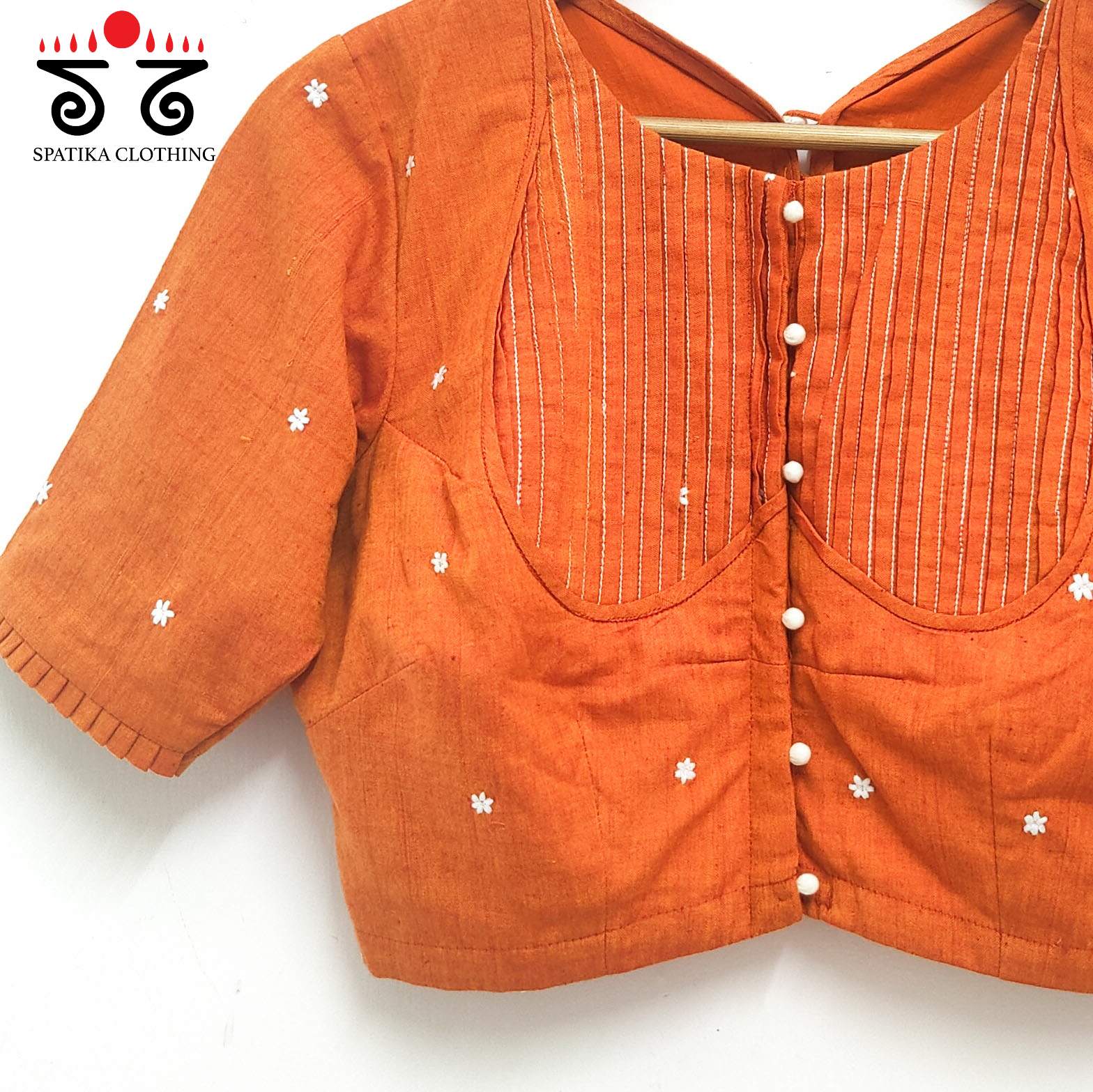 Orange Boondhi-Handcrafted Blouse