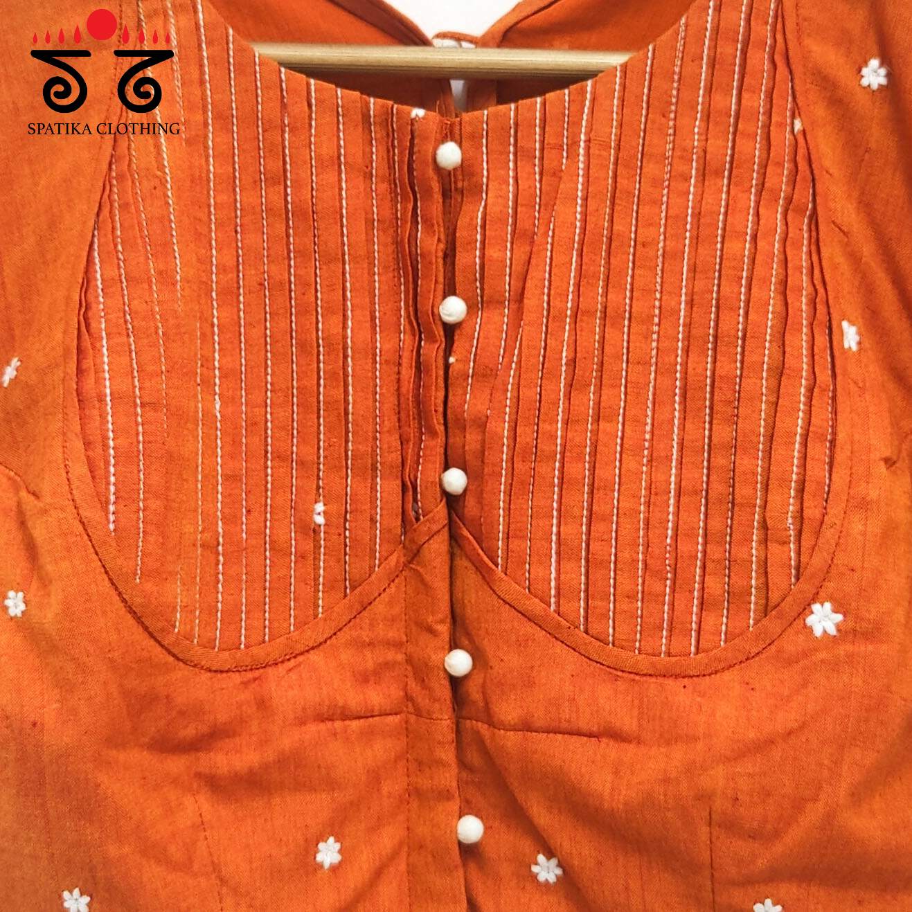 Orange Boondhi-Handcrafted Blouse