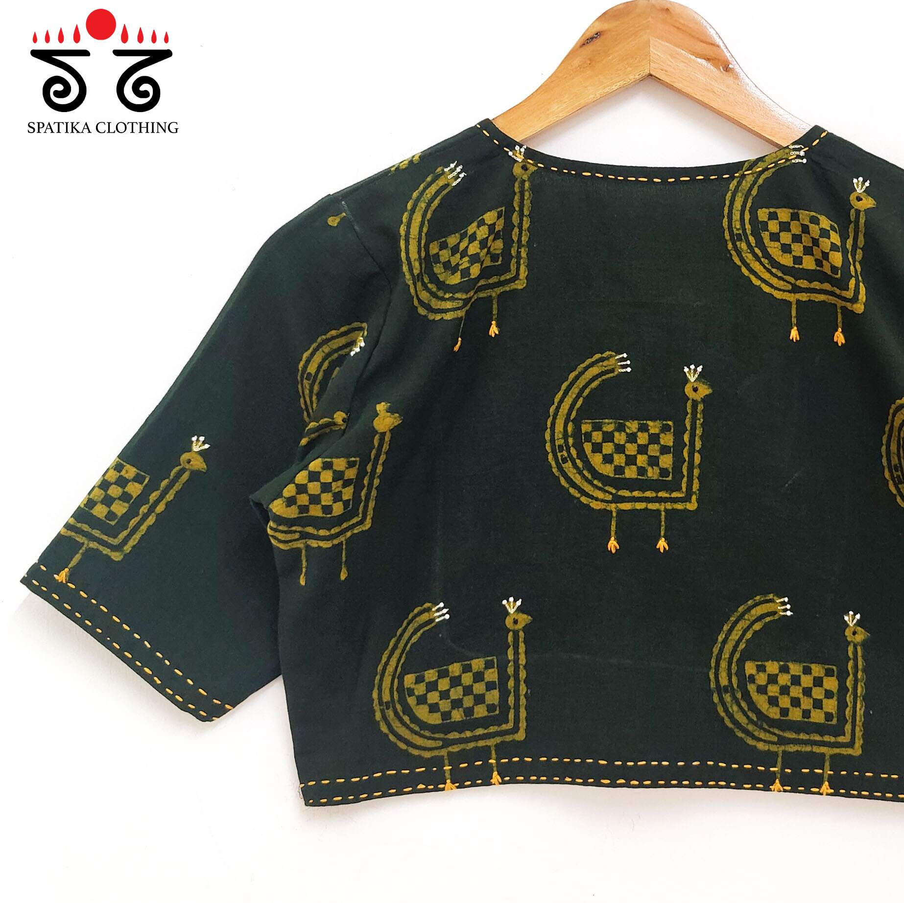 Green Morni - Hand Embroidered Blouse