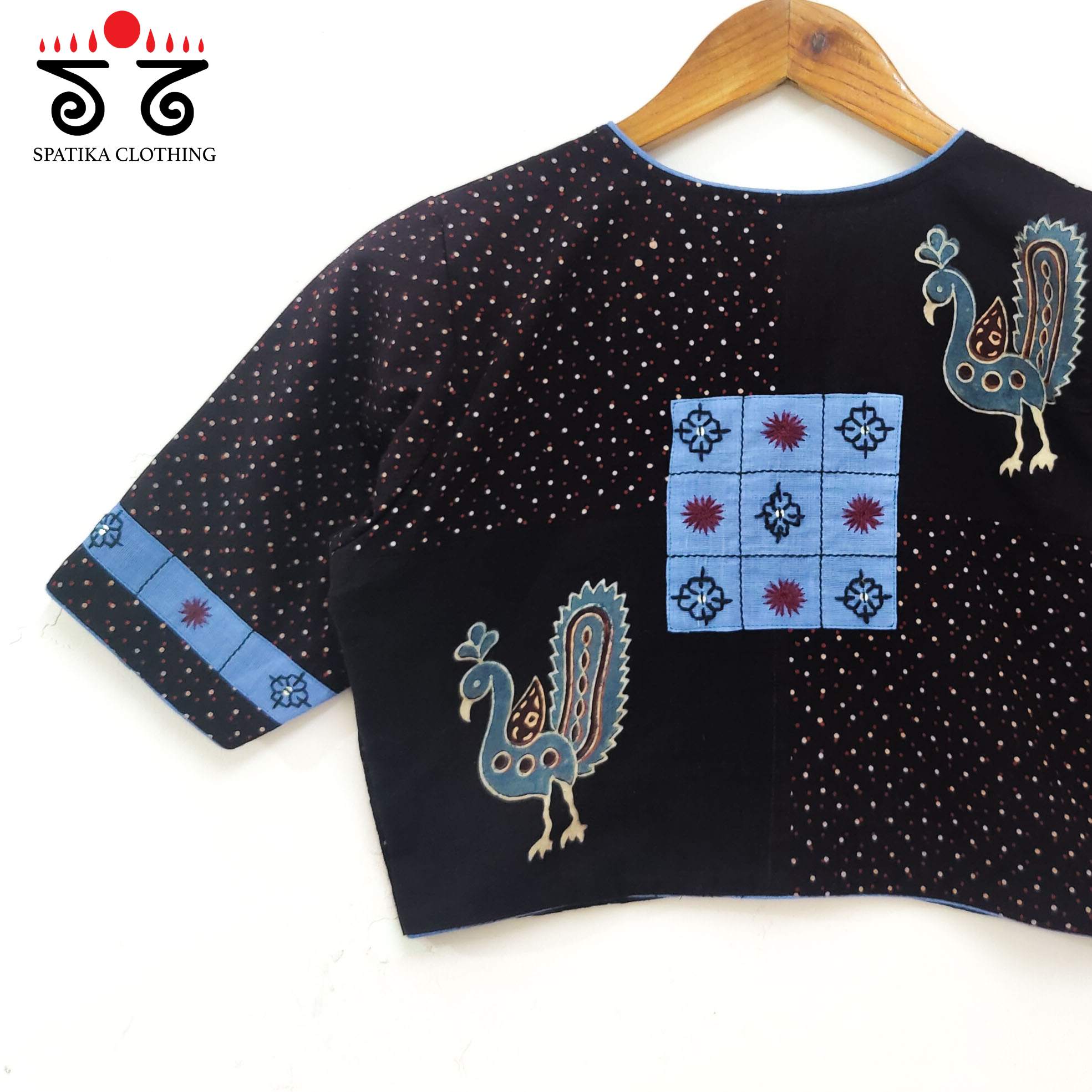 Black & Brown Morni Collage-Handcrafted Blouse