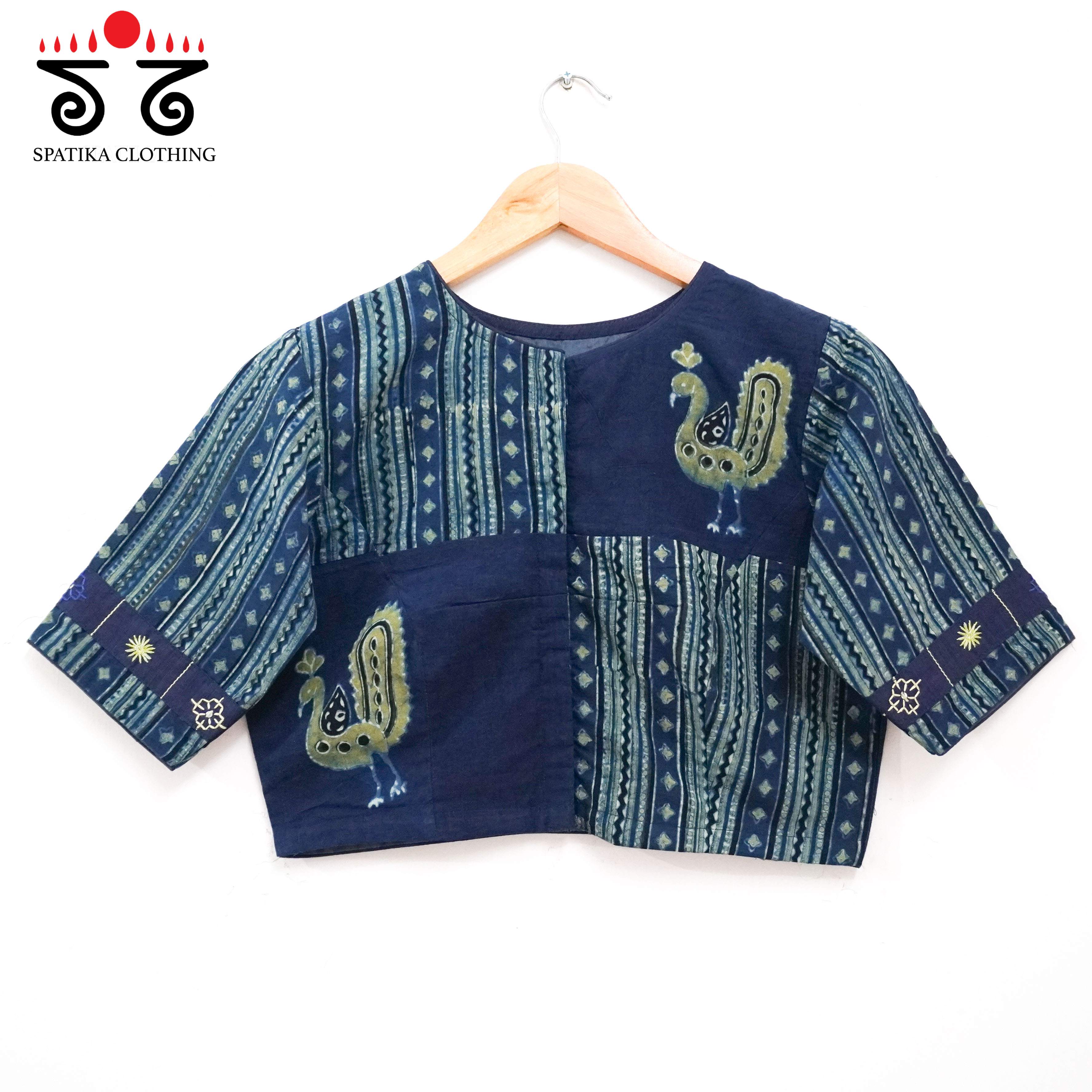 Indigo Blue Morni Collage-Handcrafted Blouse