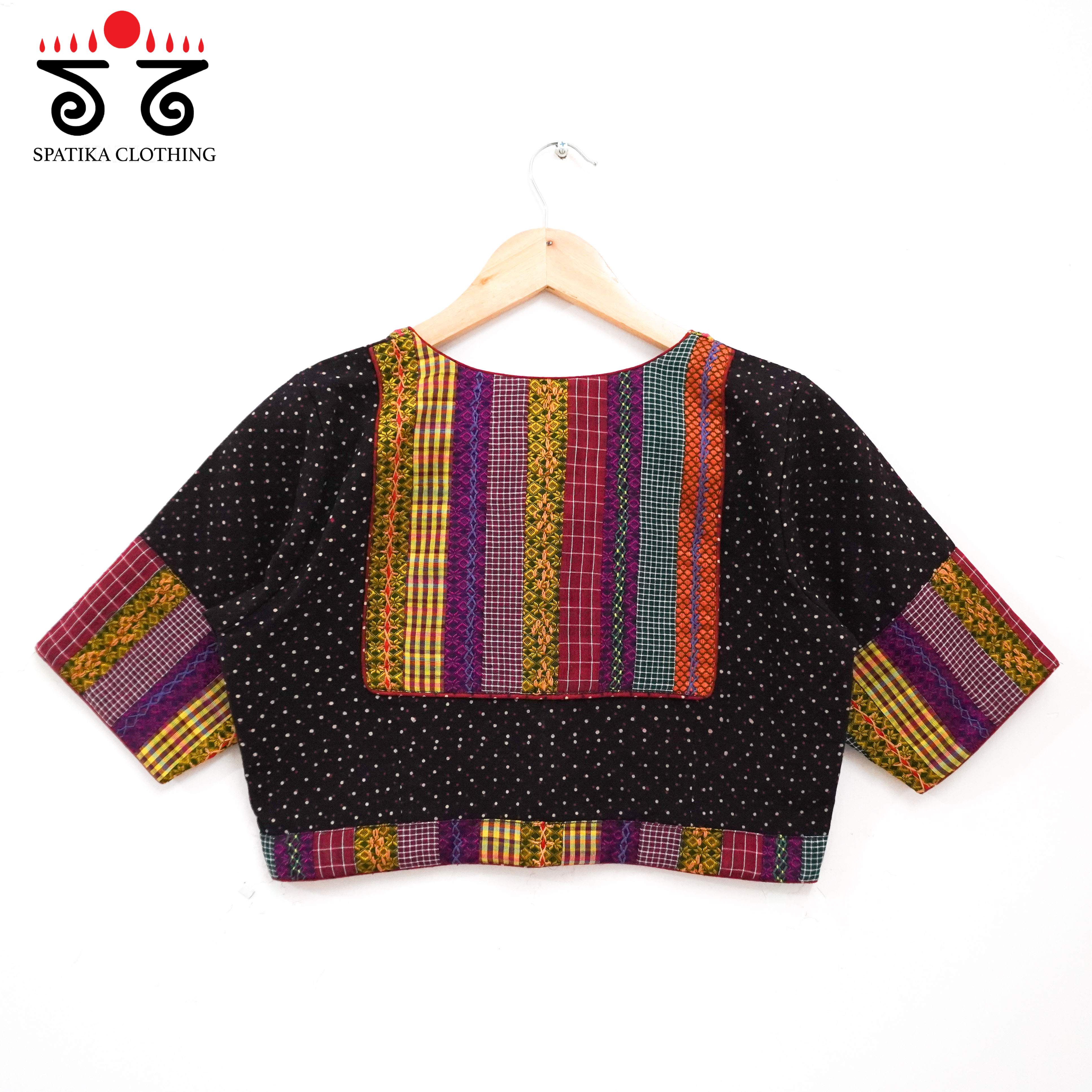 Black Ajrak Patch Work Blouse New!