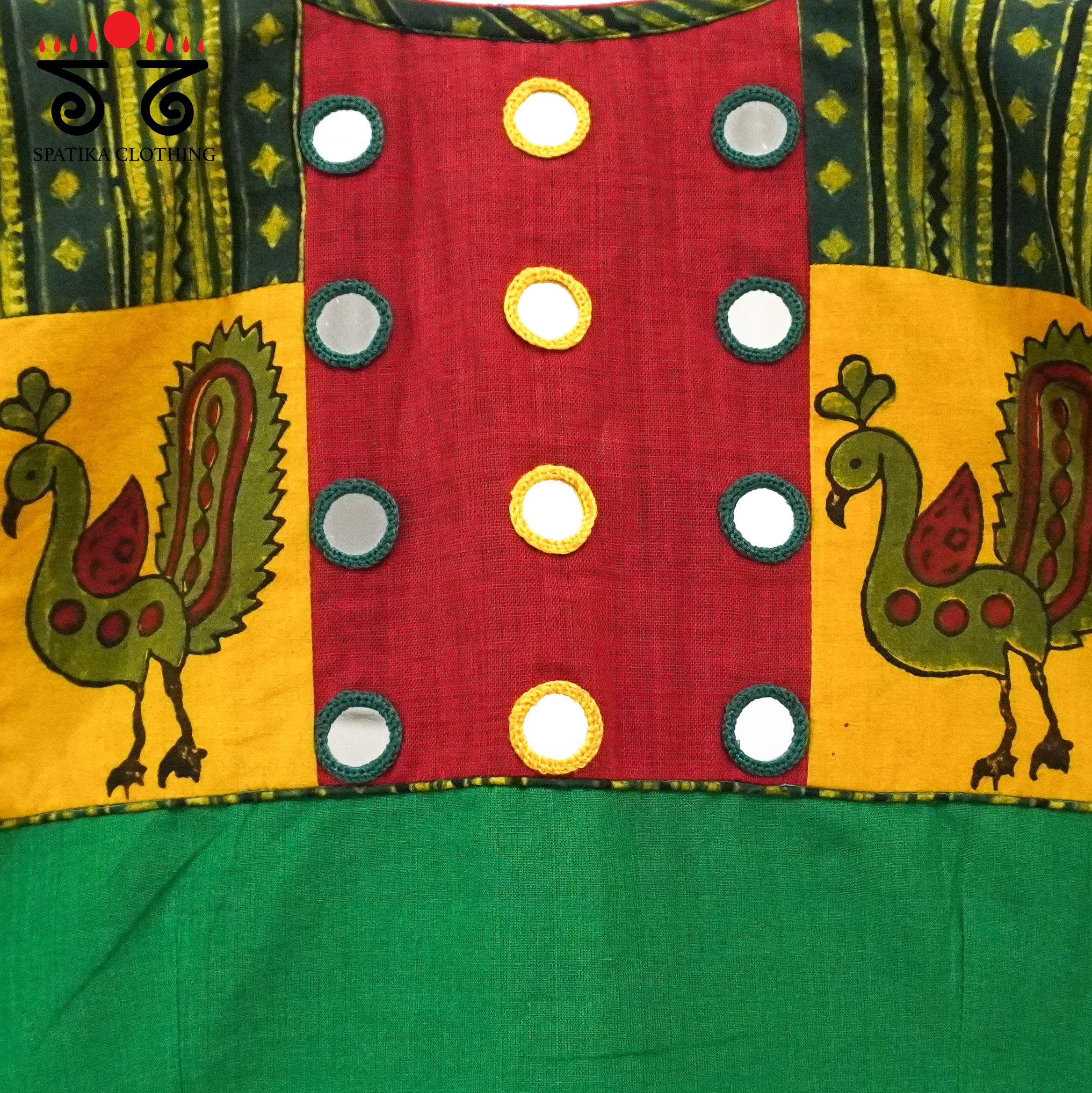 The Morni - Green Mirror work Blouse