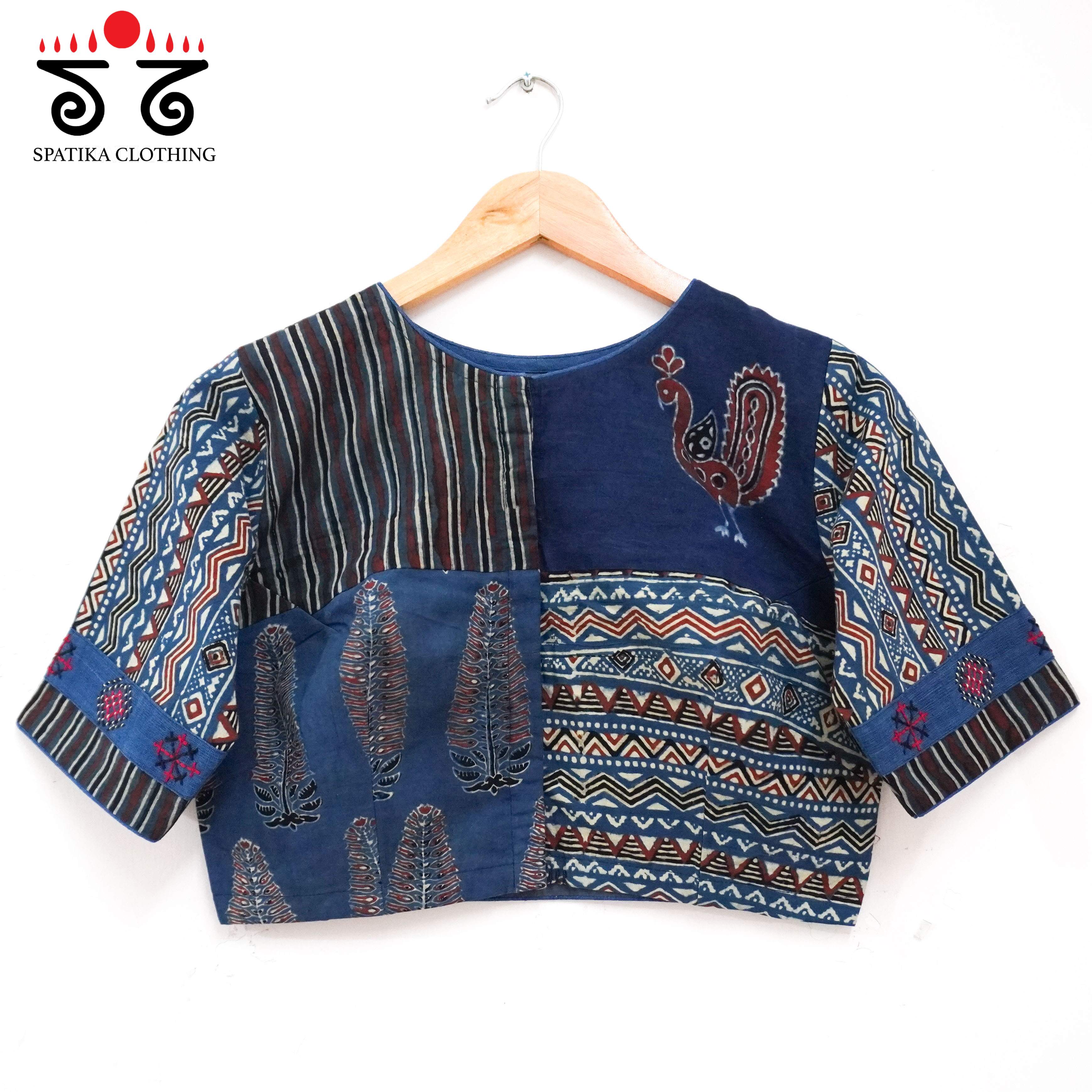 Blue Morni Collage-Handcrafted Blouse