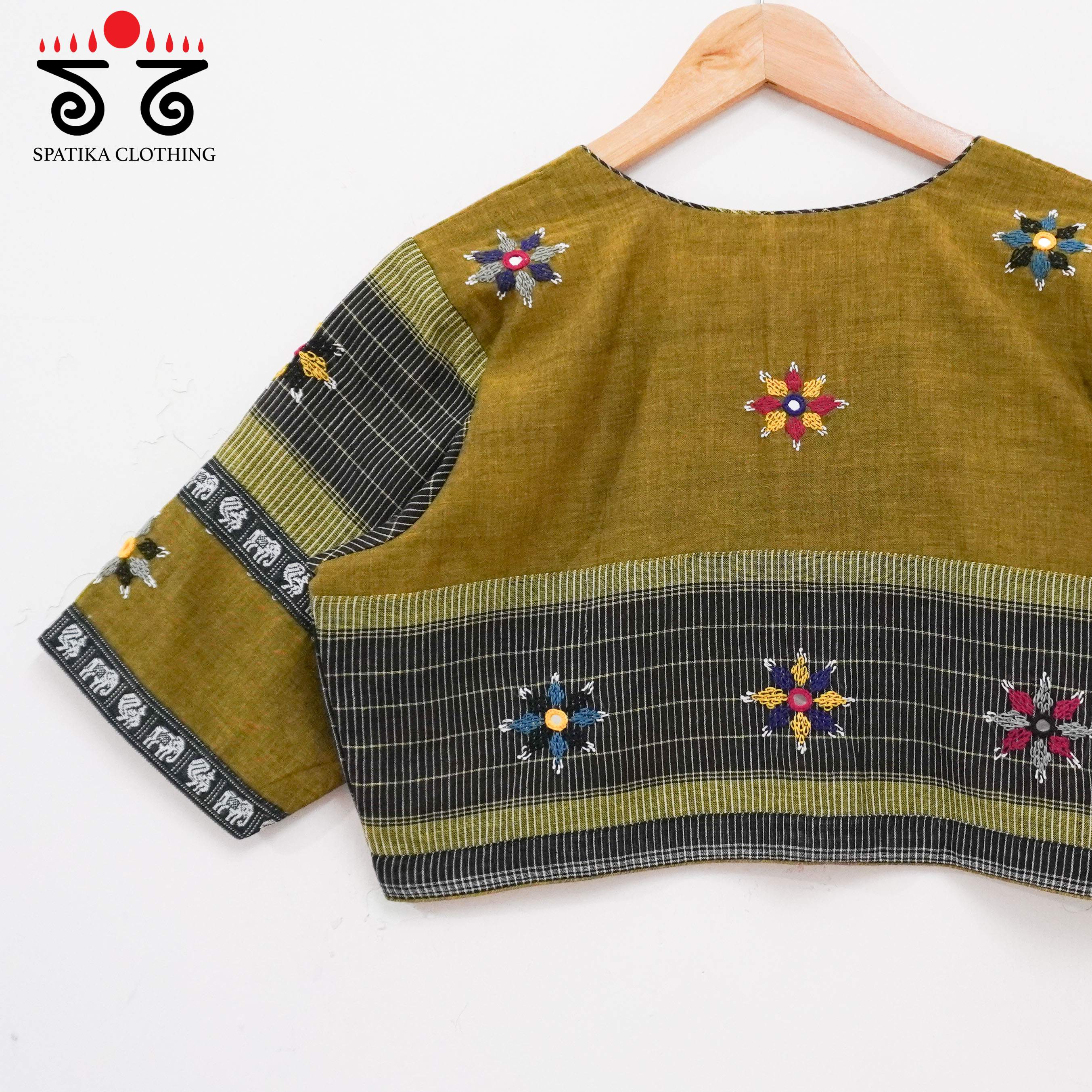 Green & Black Deepa - Handcrafted Blouse