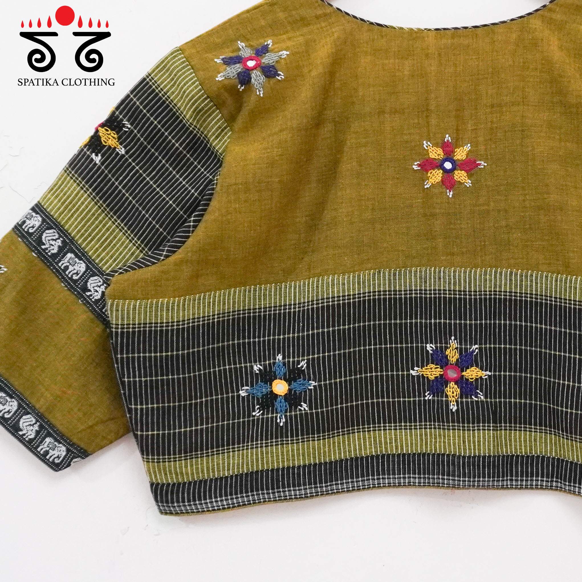 Green & Black Deepa - Handcrafted Blouse