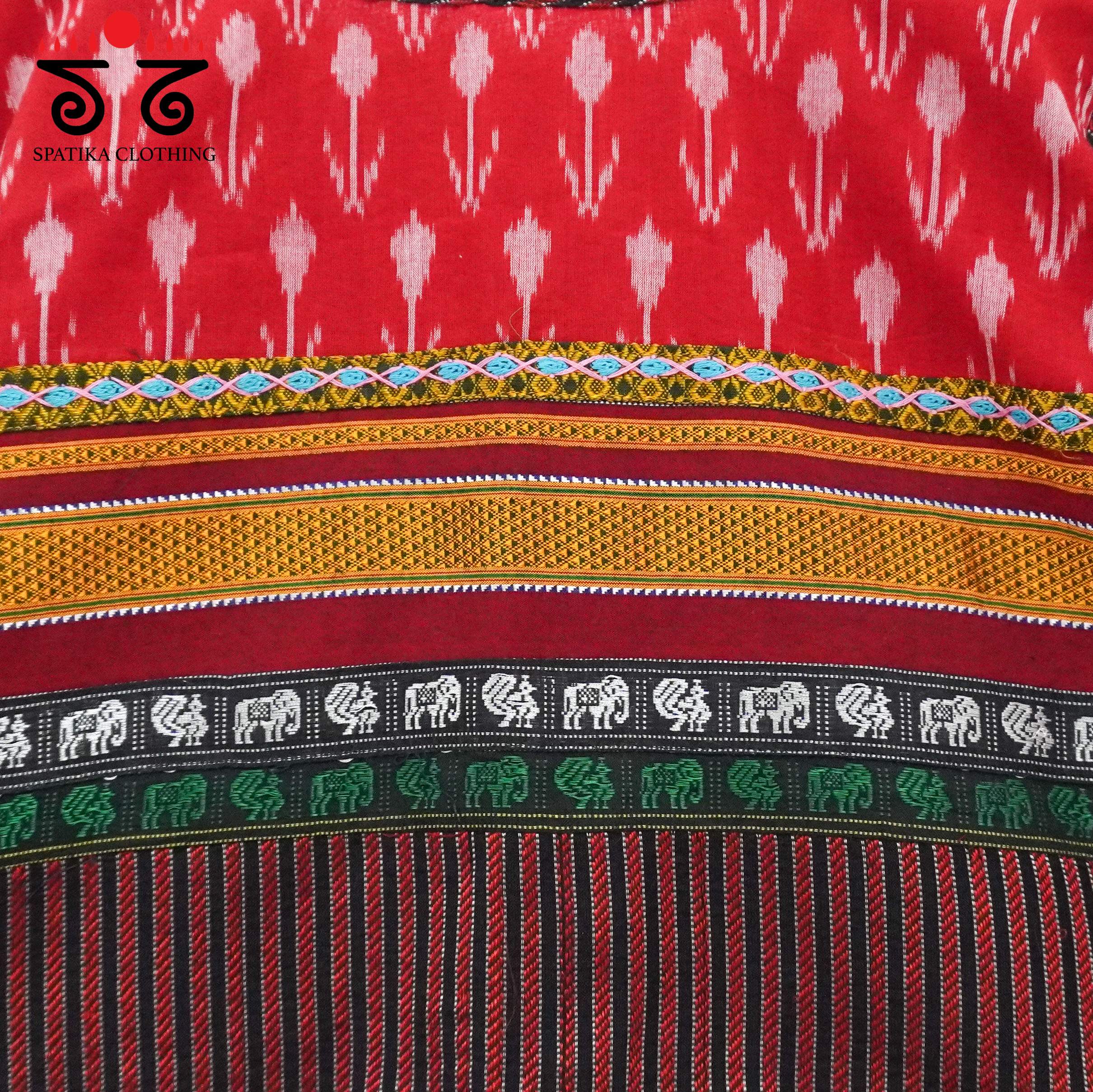 Red Ikat Khun-Hand crafted Blouse