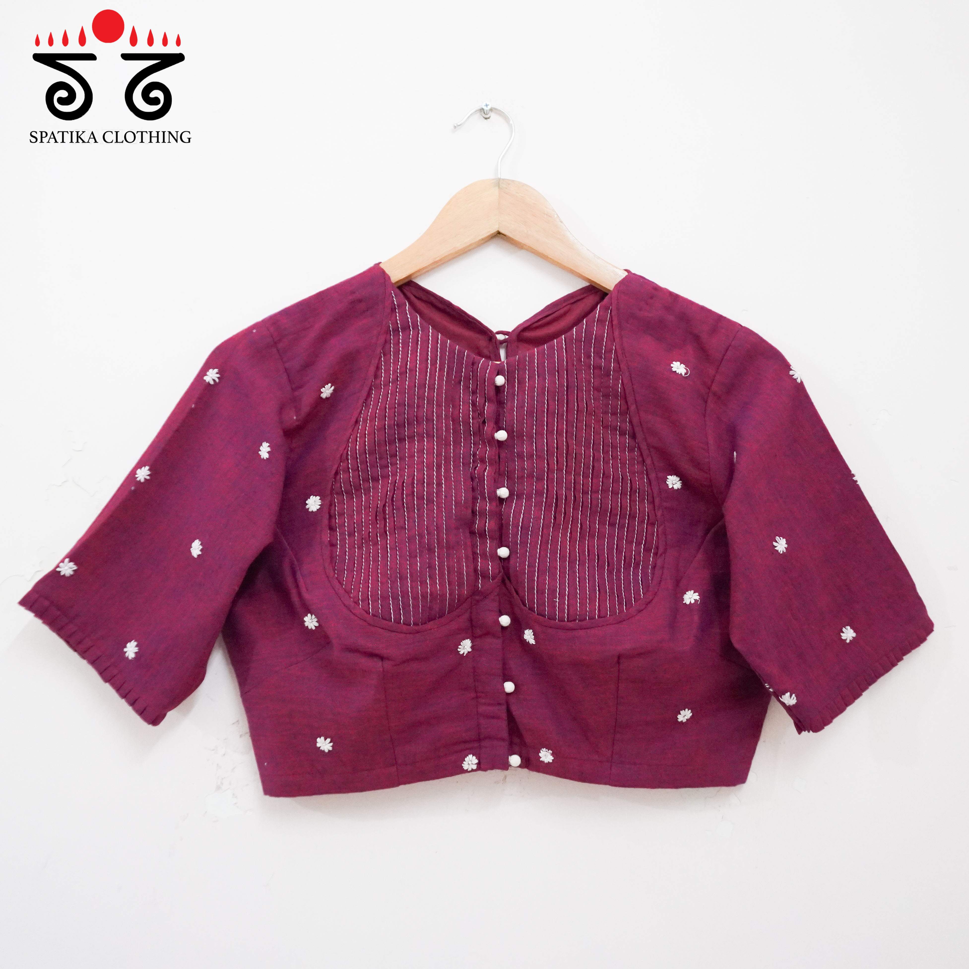 Maroon Boondhi-Handcrafted Blouse