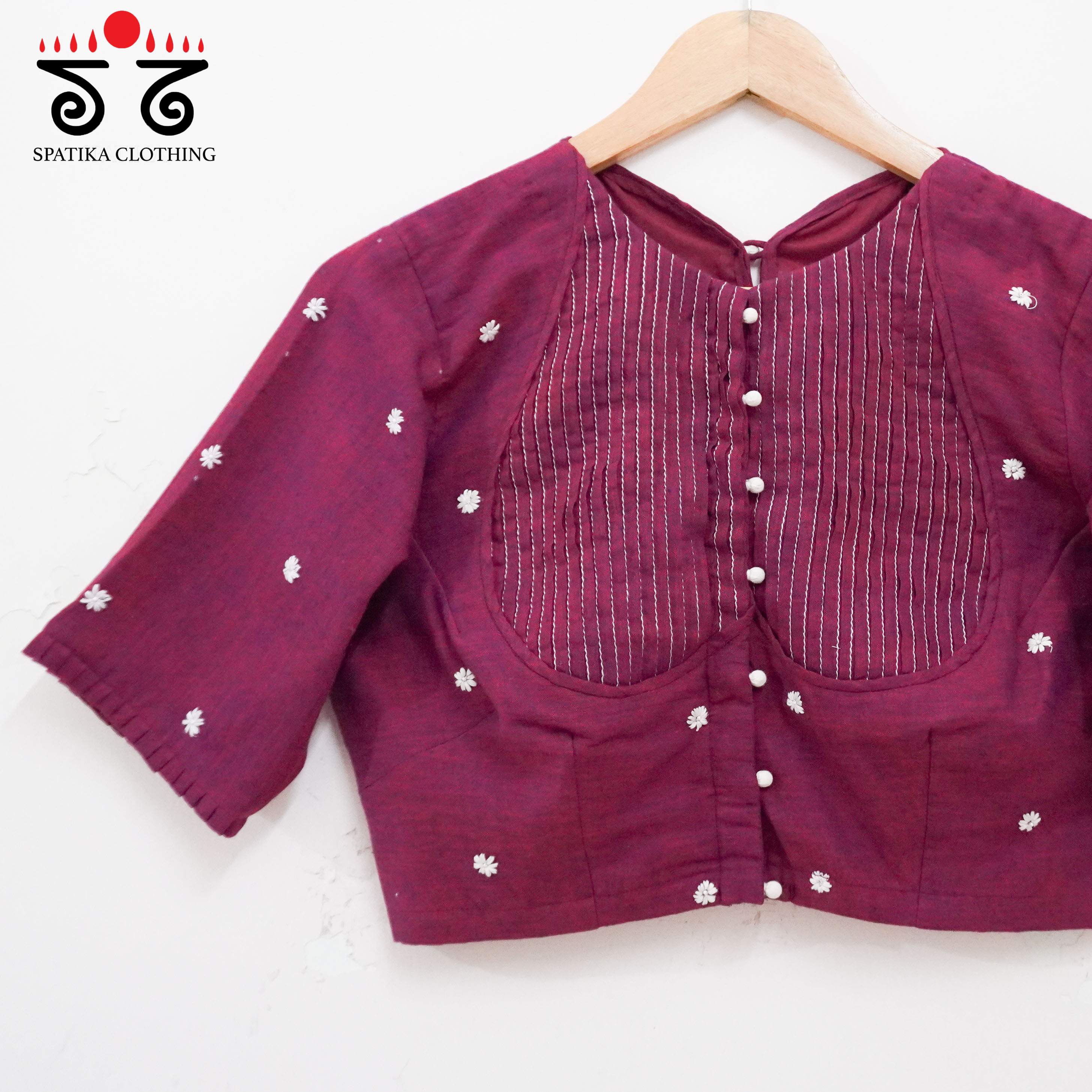 Maroon Boondhi-Handcrafted Blouse