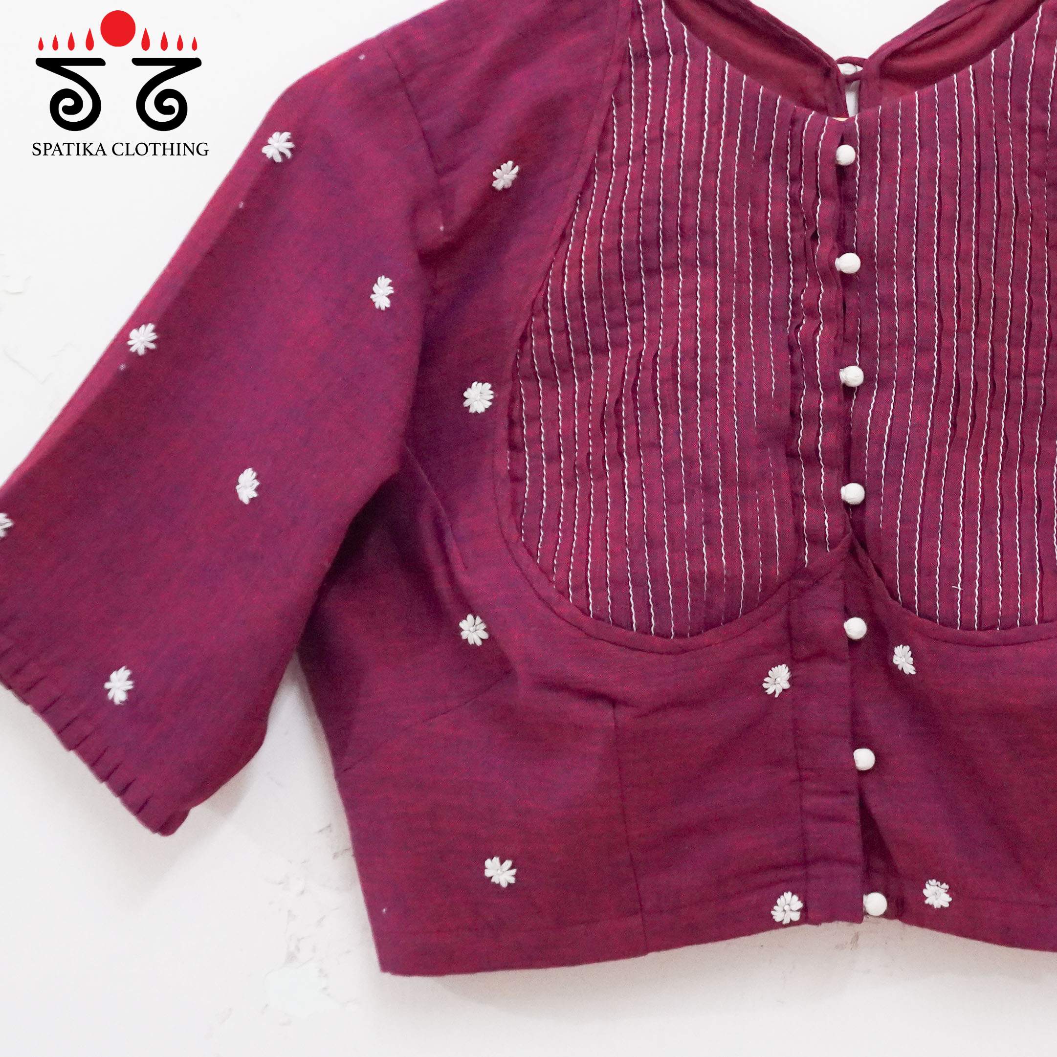 Maroon Boondhi-Handcrafted Blouse