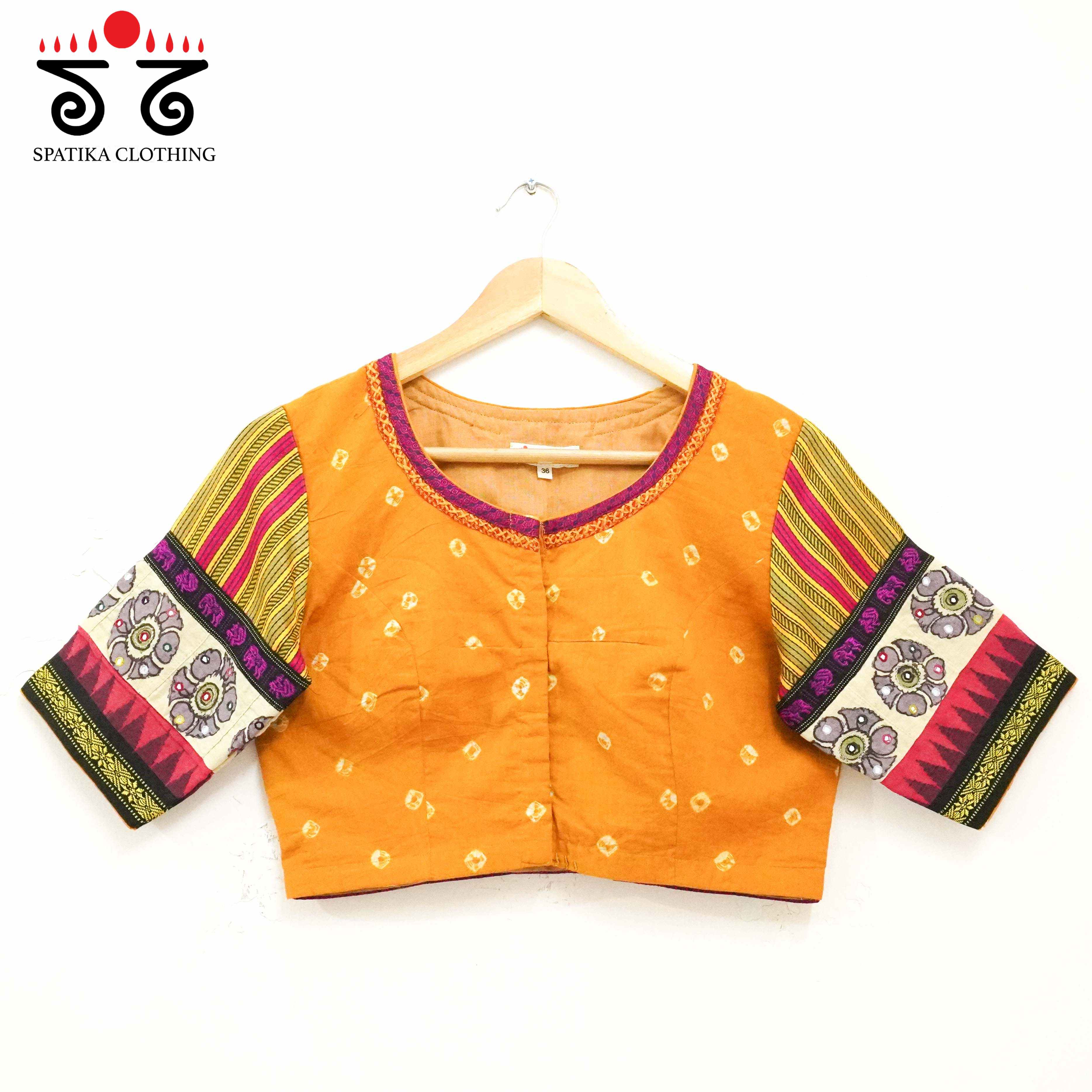 Yellow Bandhini - Pen Kalamkari Handcrafted Blouse