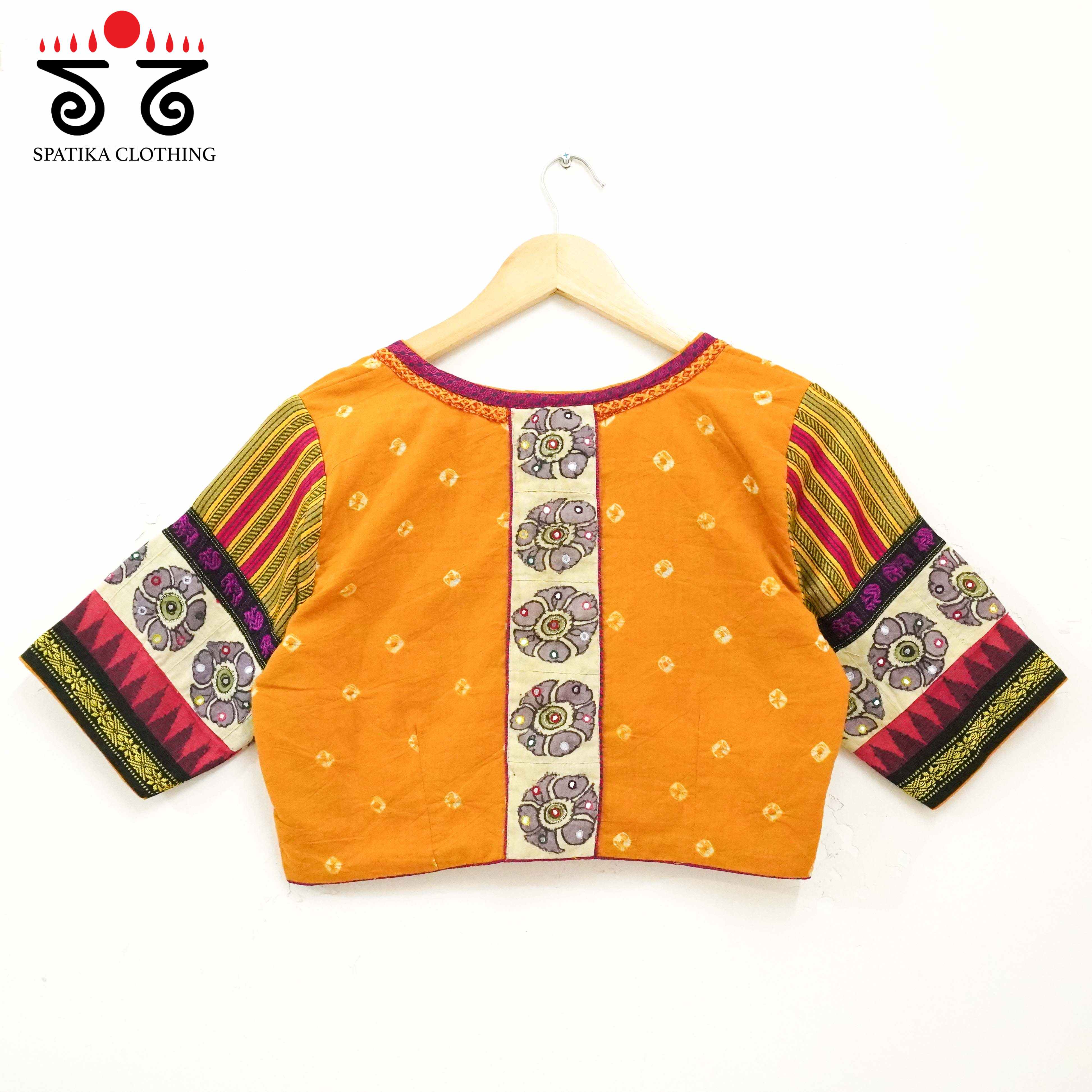 Yellow Bandhini - Pen Kalamkari Handcrafted Blouse