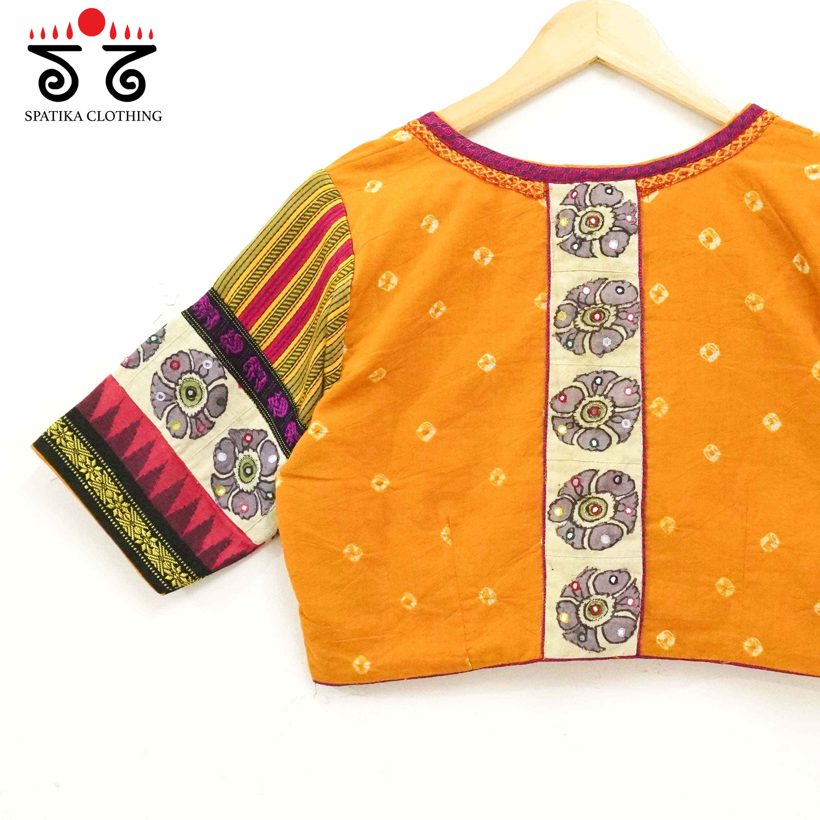Yellow Bandhini - Pen Kalamkari Handcrafted Blouse