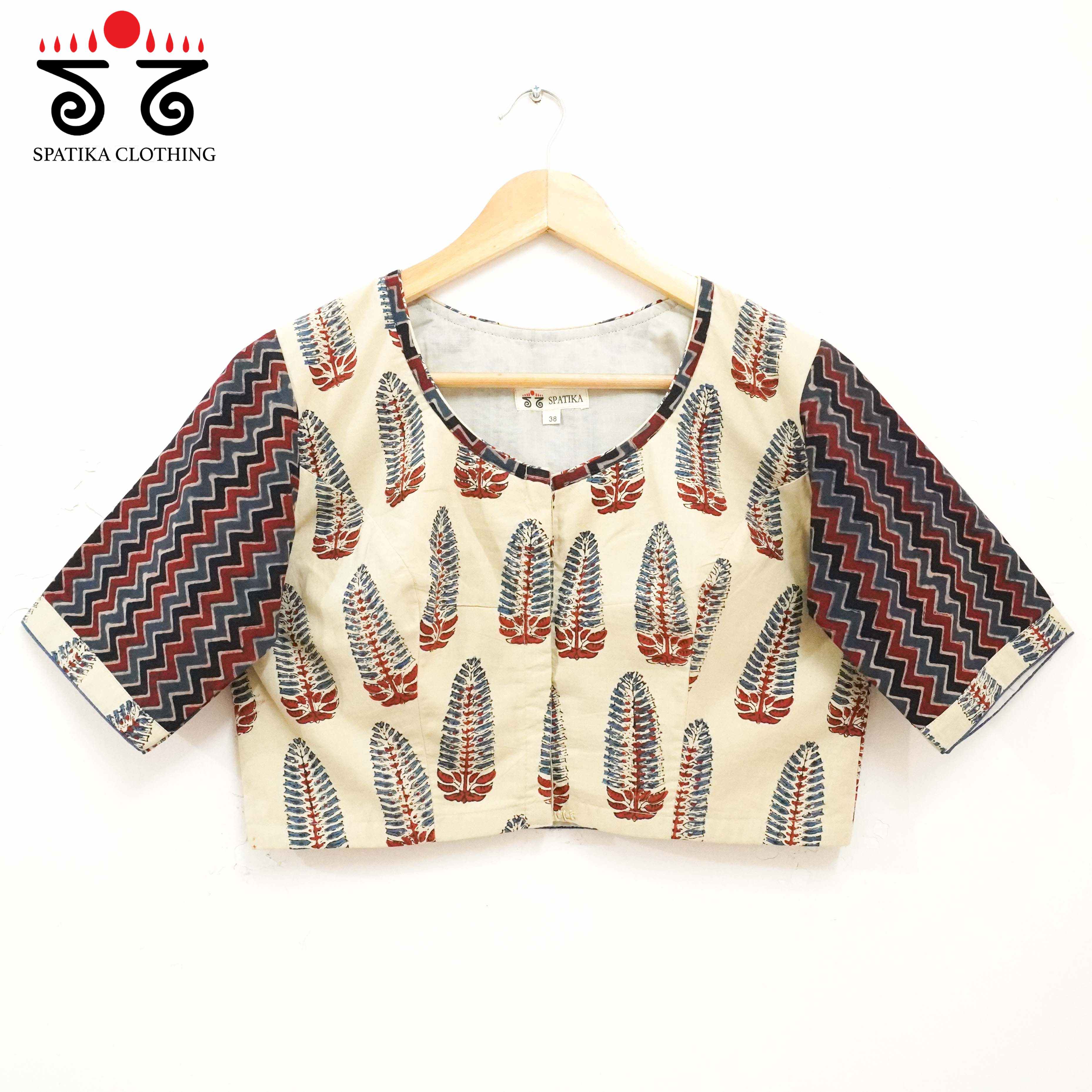 The Ajrakh Blue & White Pintuck Blouse