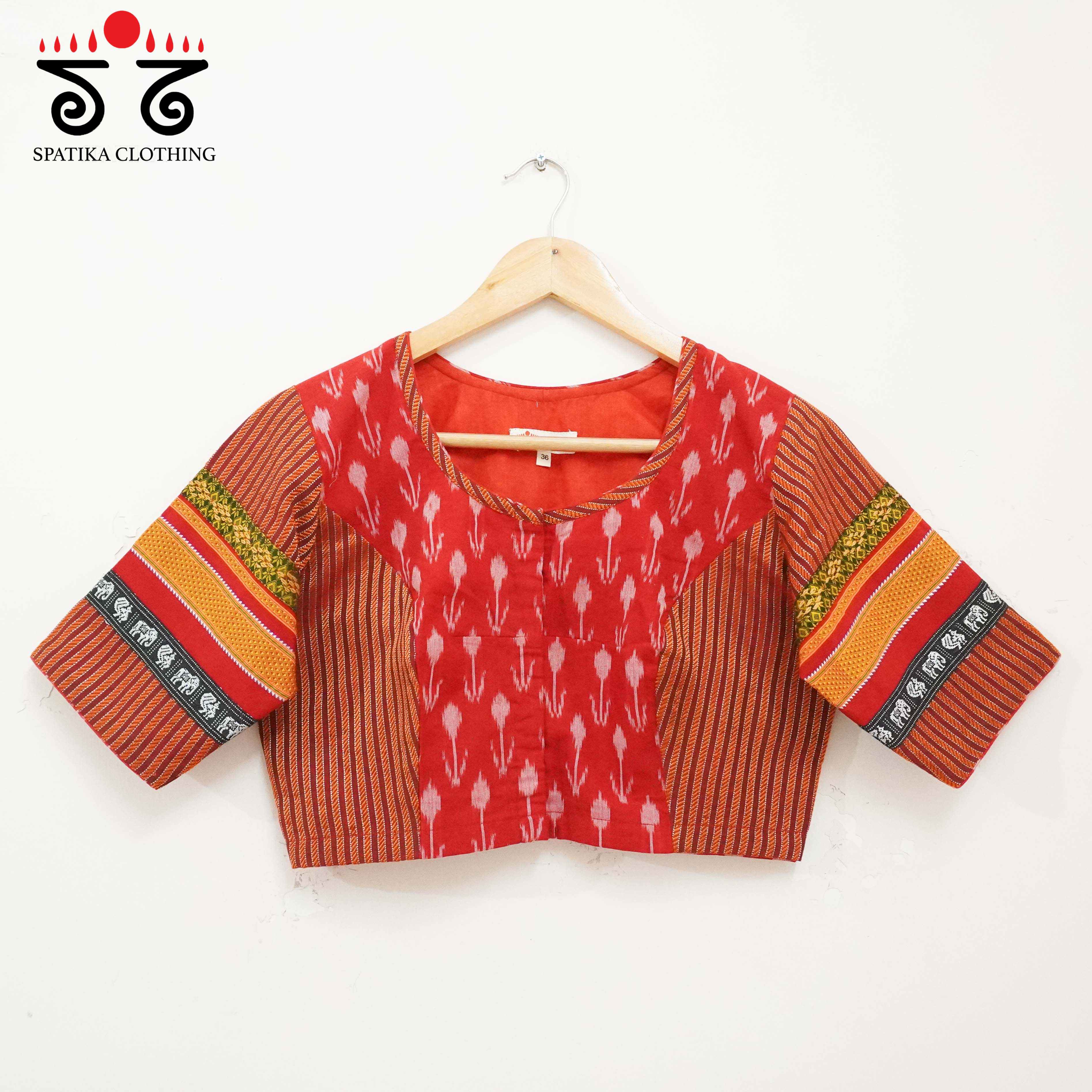 Red Ikat Khun-Hand crafted Blouse