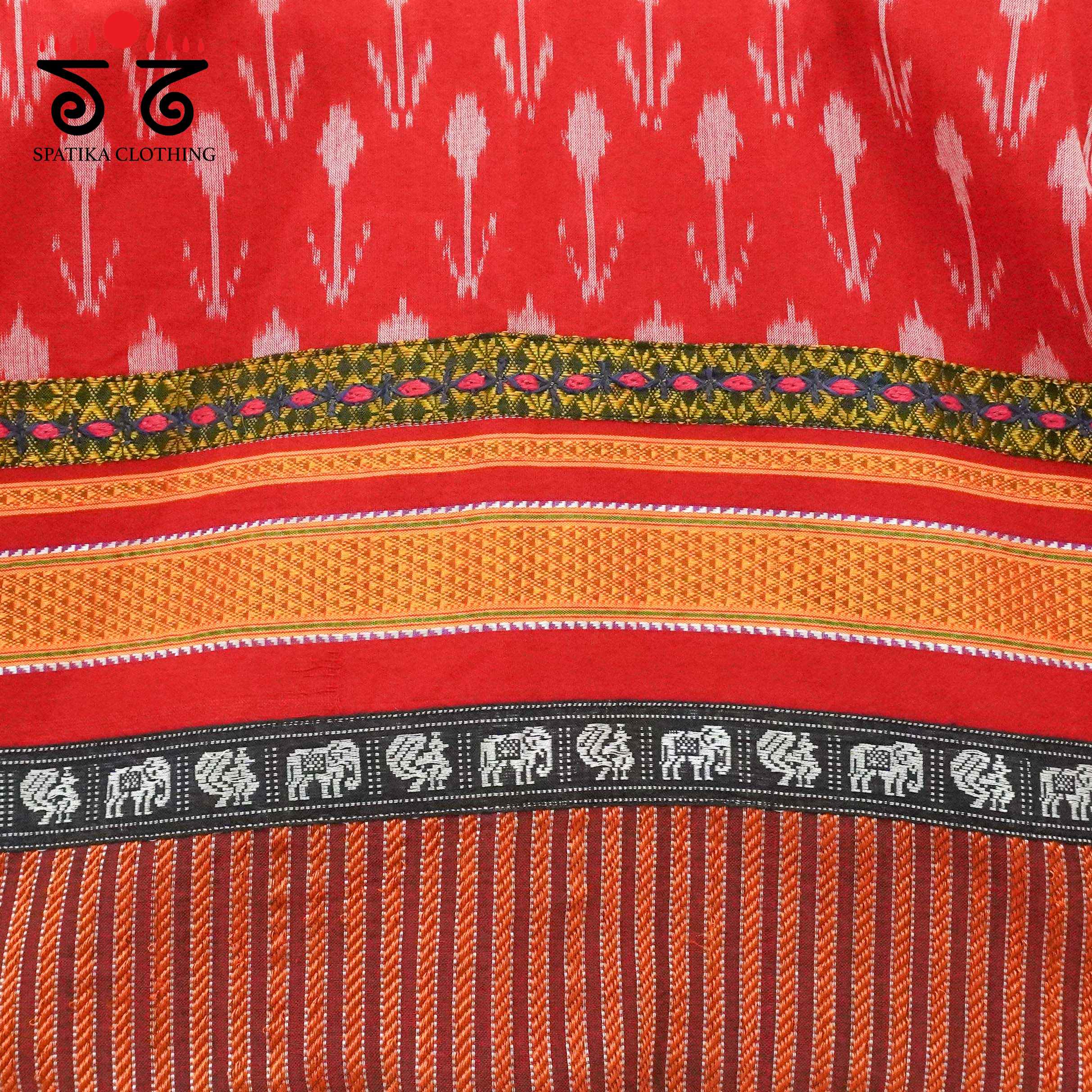 Red Ikat Khun-Hand crafted Blouse