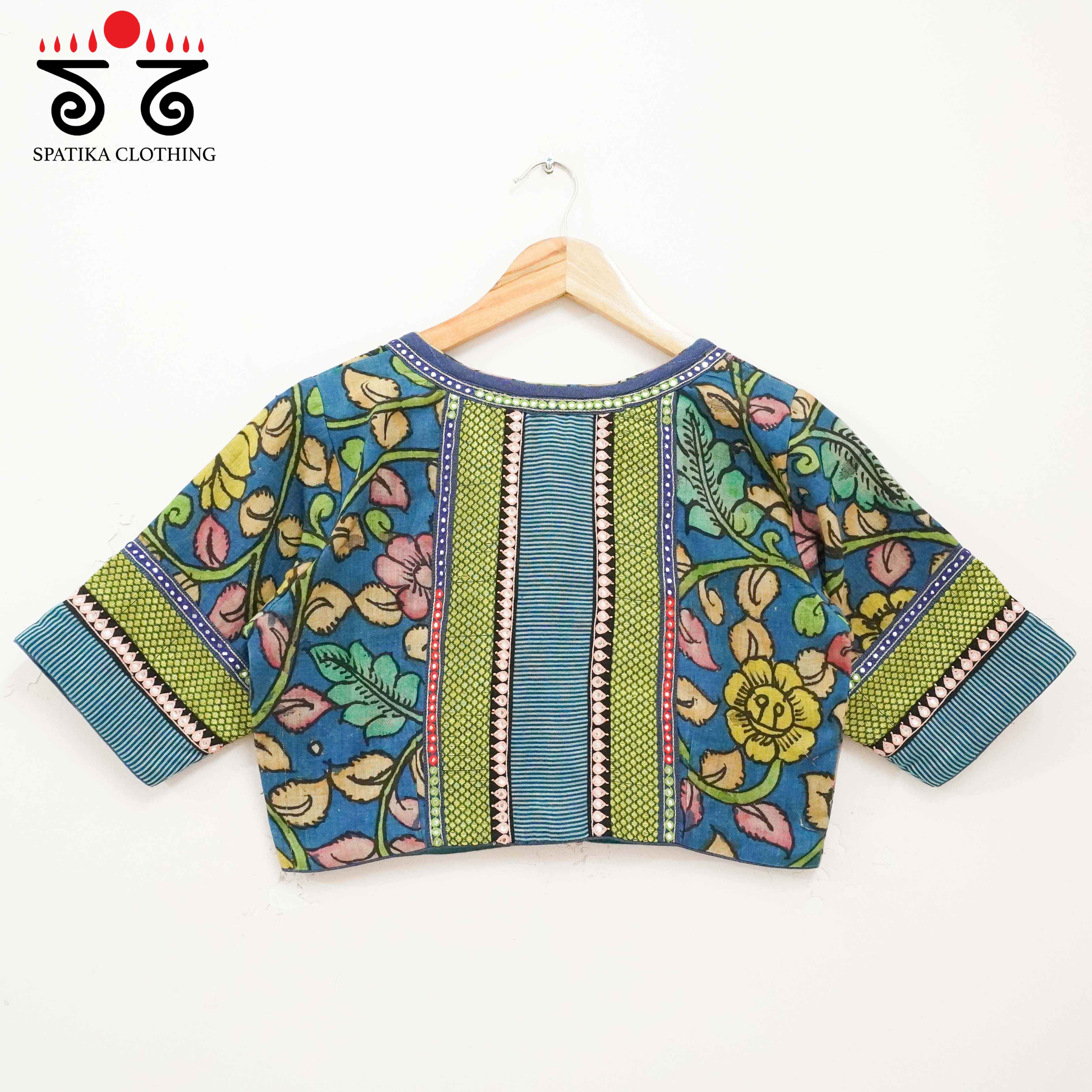 Pen Kalamkari - Blue Handcrafted Blouse