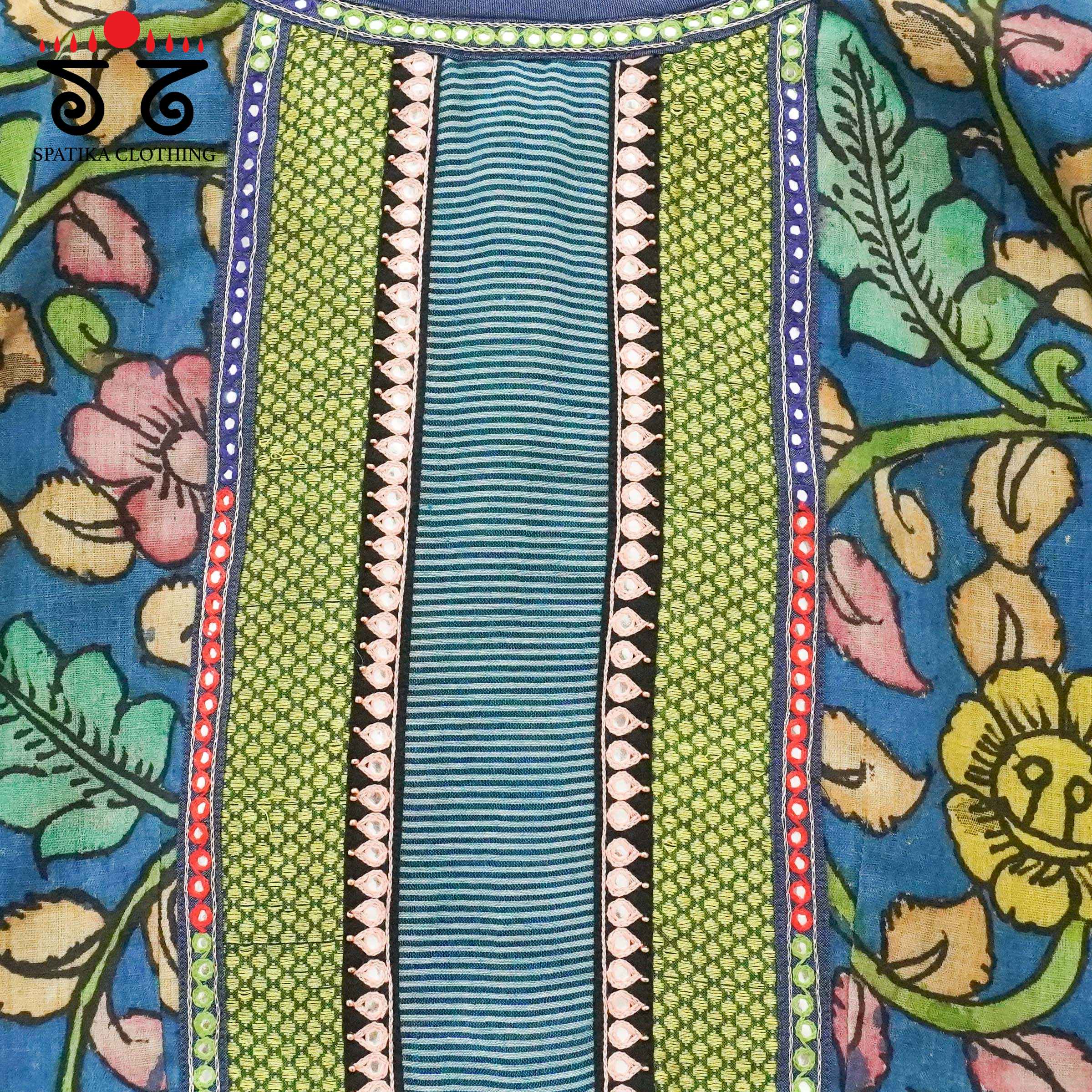 Pen Kalamkari - Blue Handcrafted Blouse