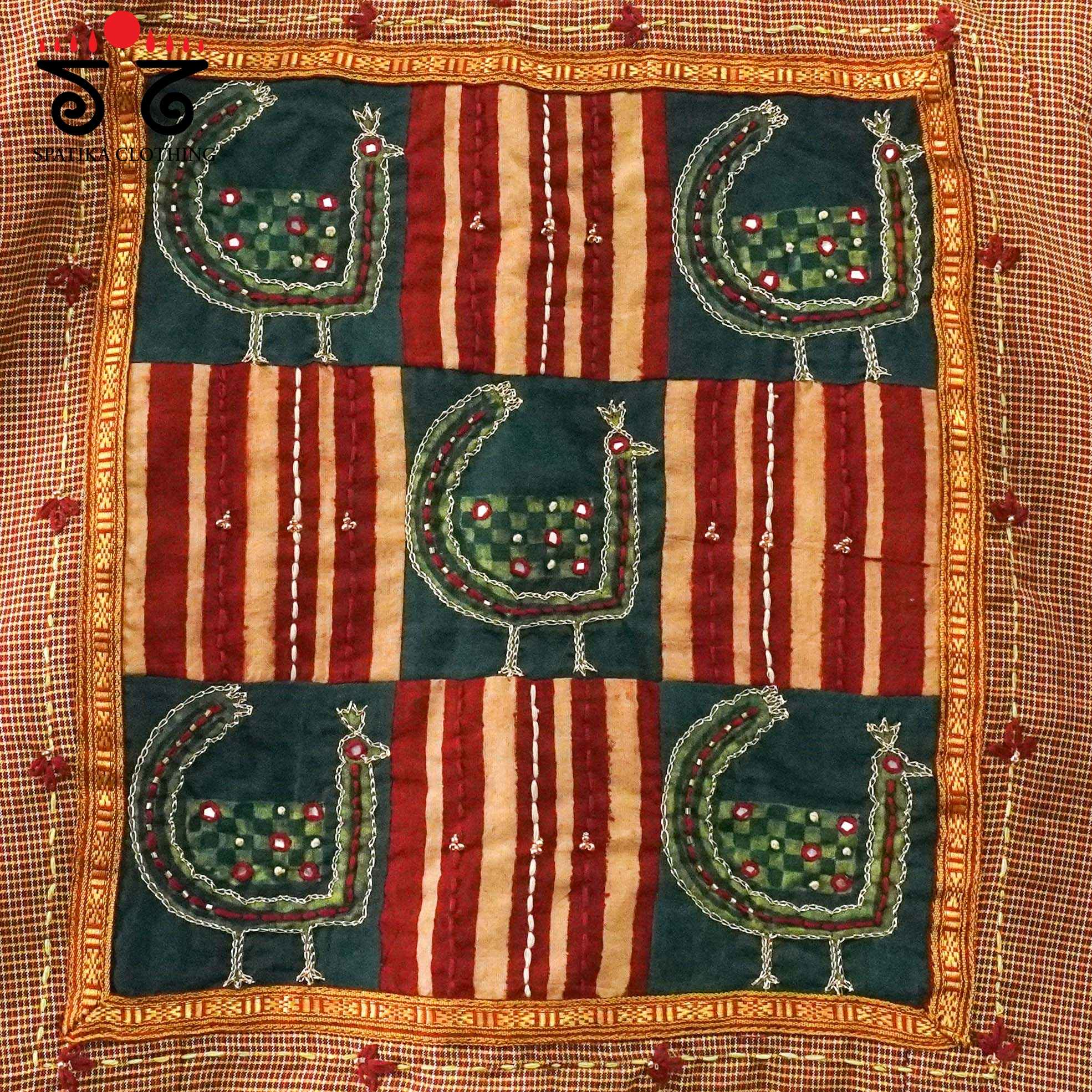 Maroon Morni-Ajrak Patchwork Blouse