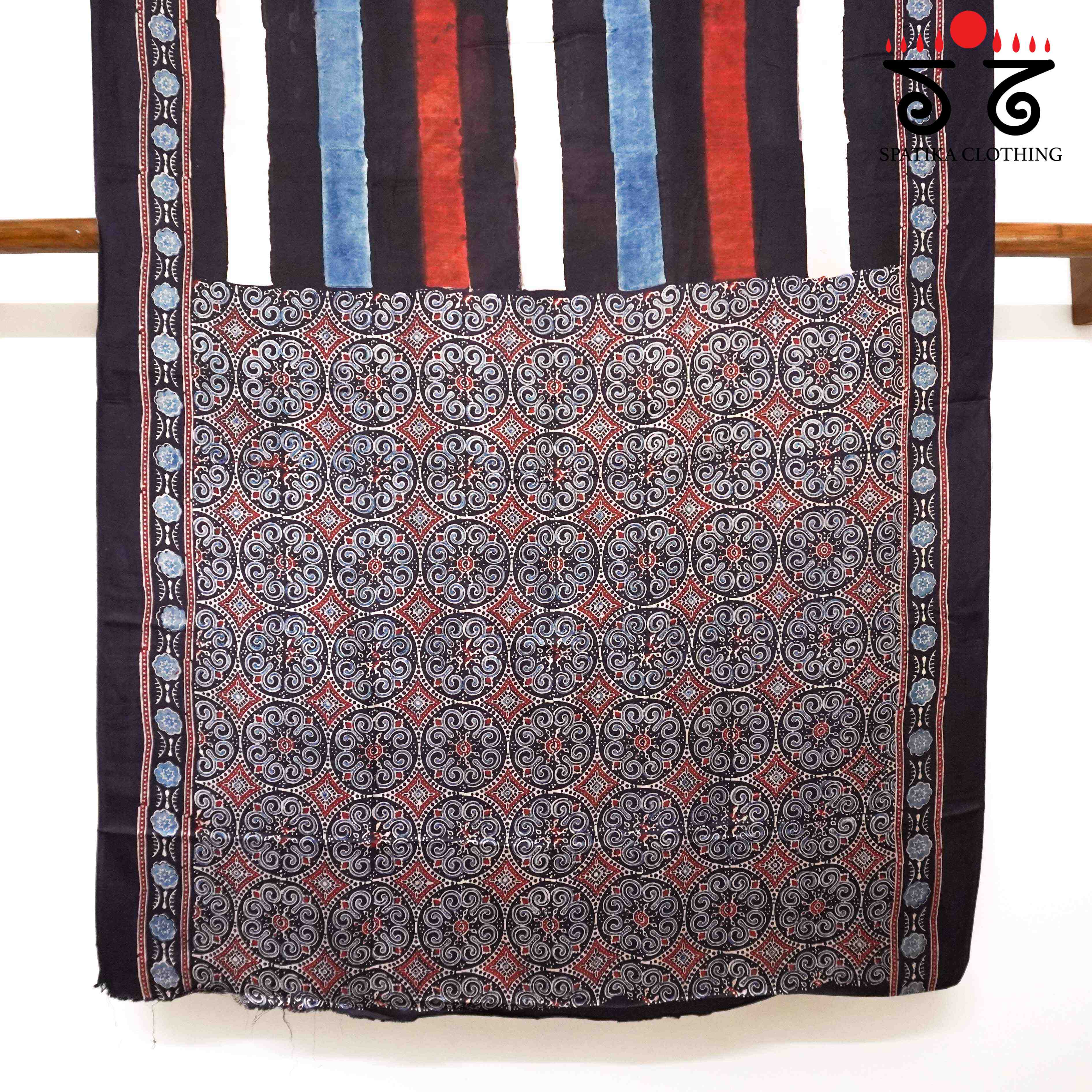 Black Ajrak Modal Silk Saree