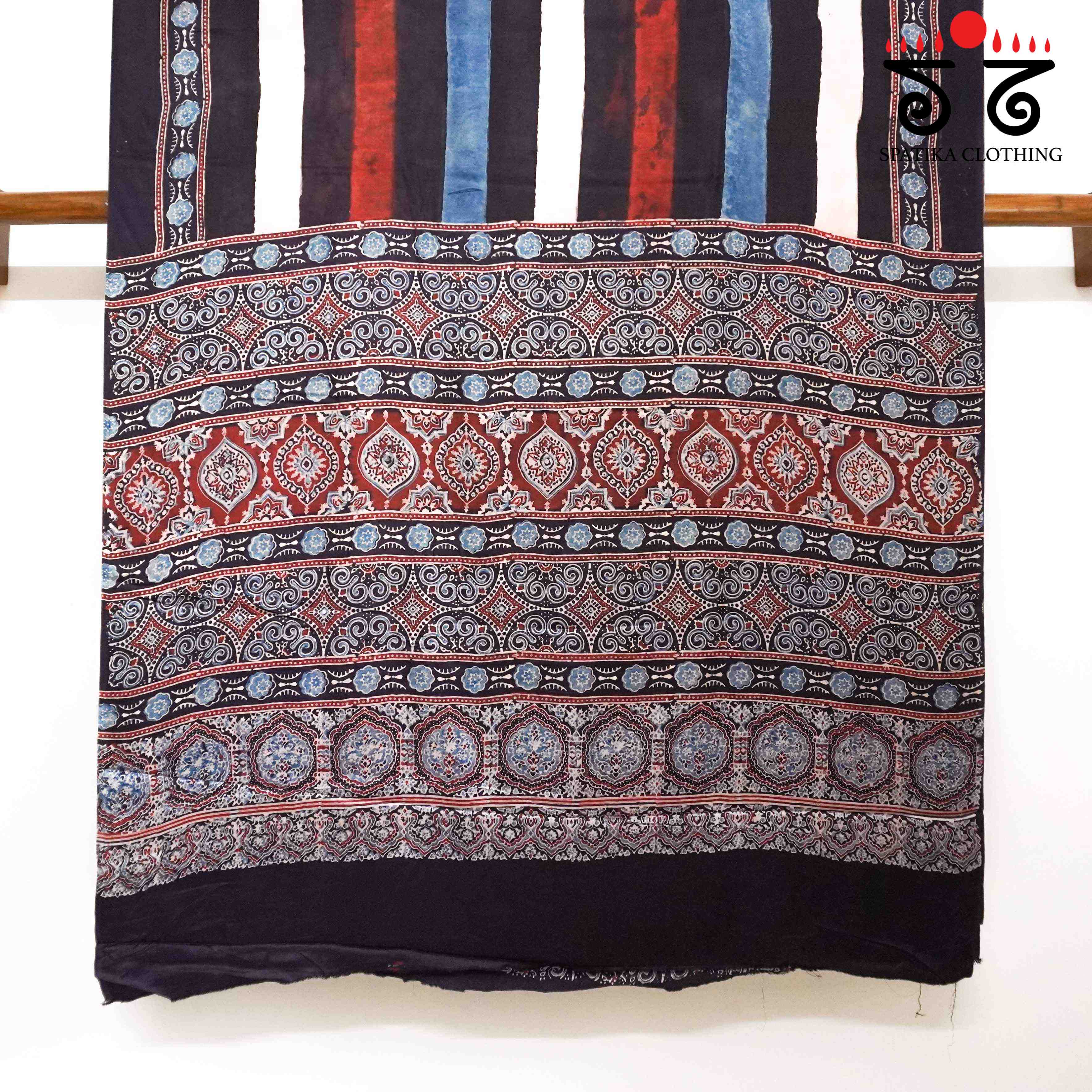 Black Ajrak Modal Silk Saree