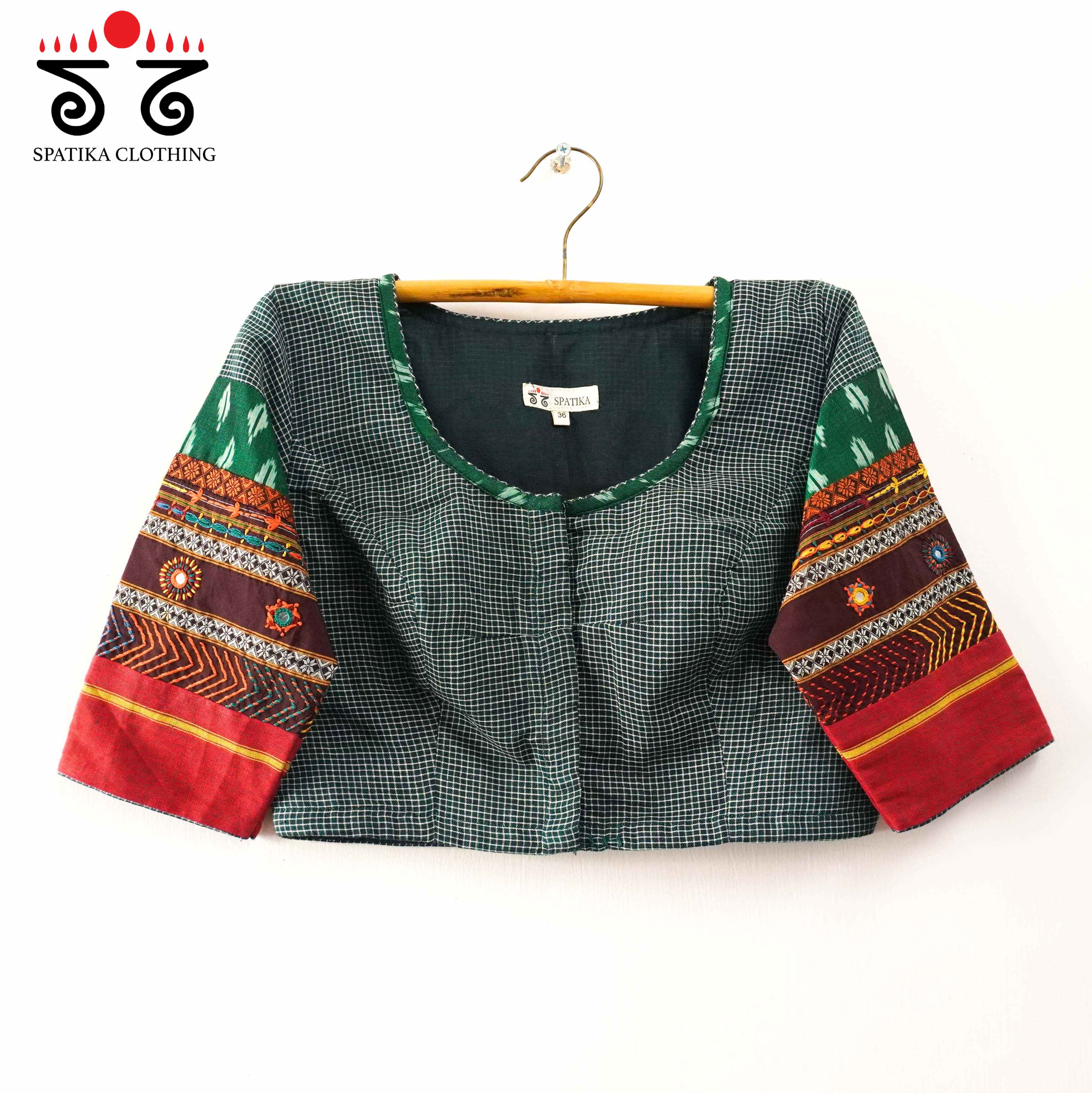 The Patteda Anchu - Green Lambani Blouse