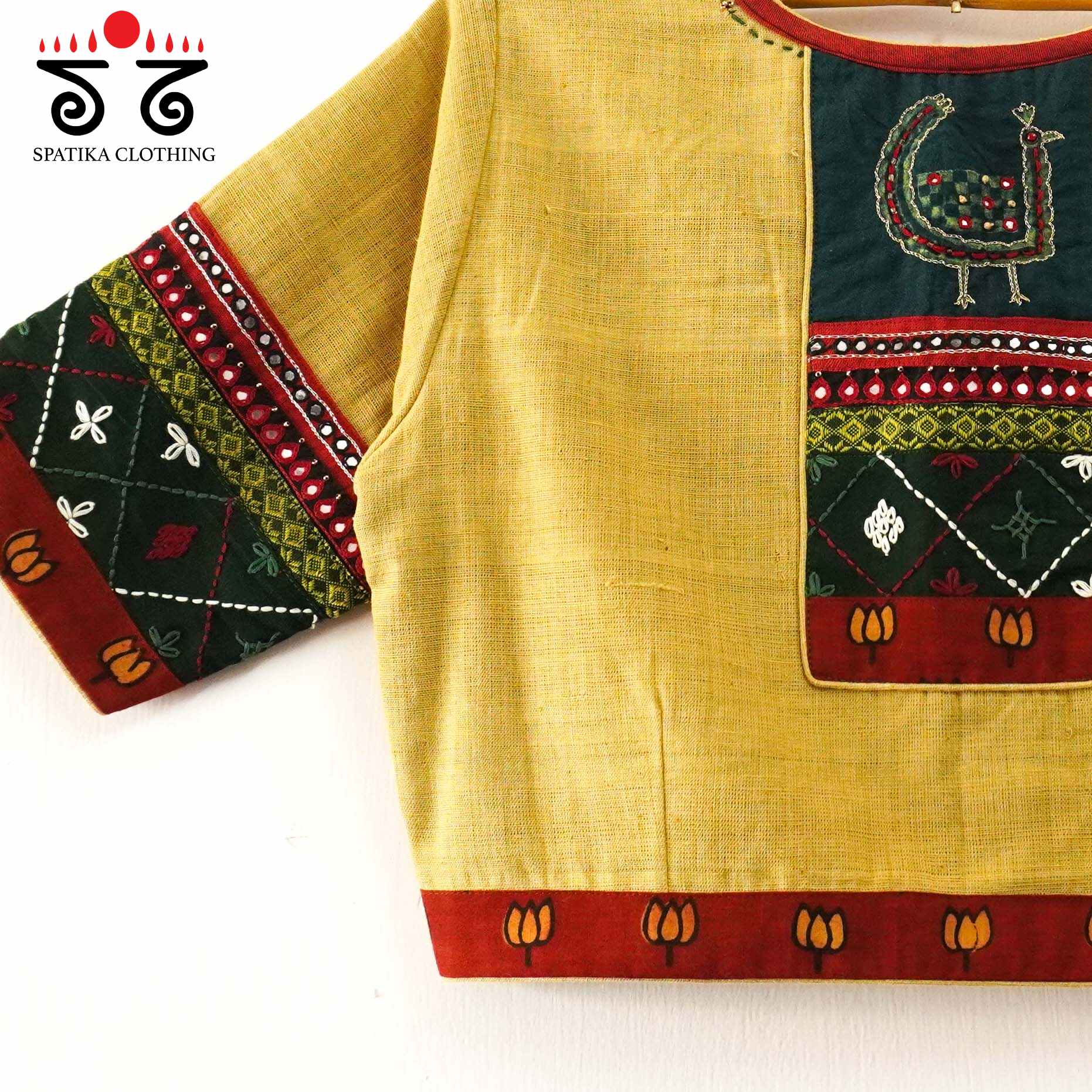 The Morni Yellow Patchwork Blouse