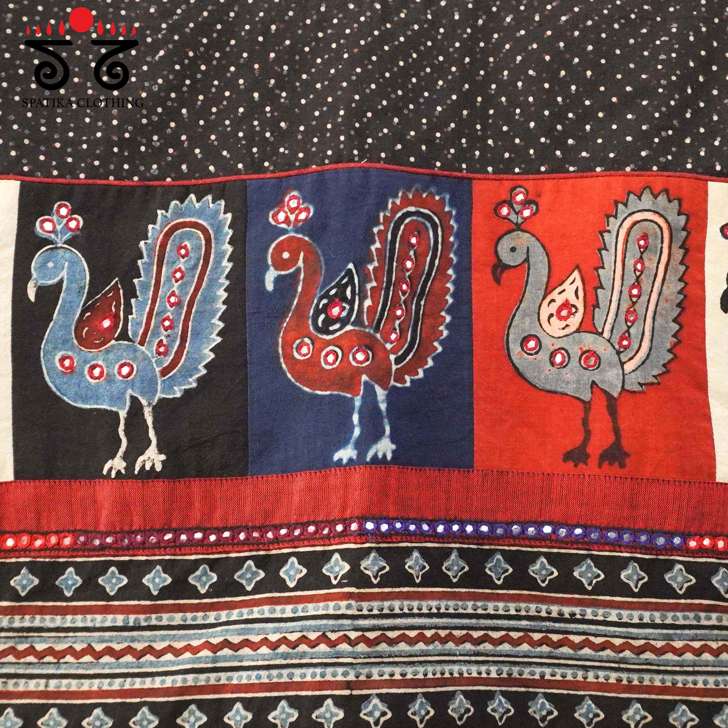 Black Morni-Ajrak Handcrafted Blouse