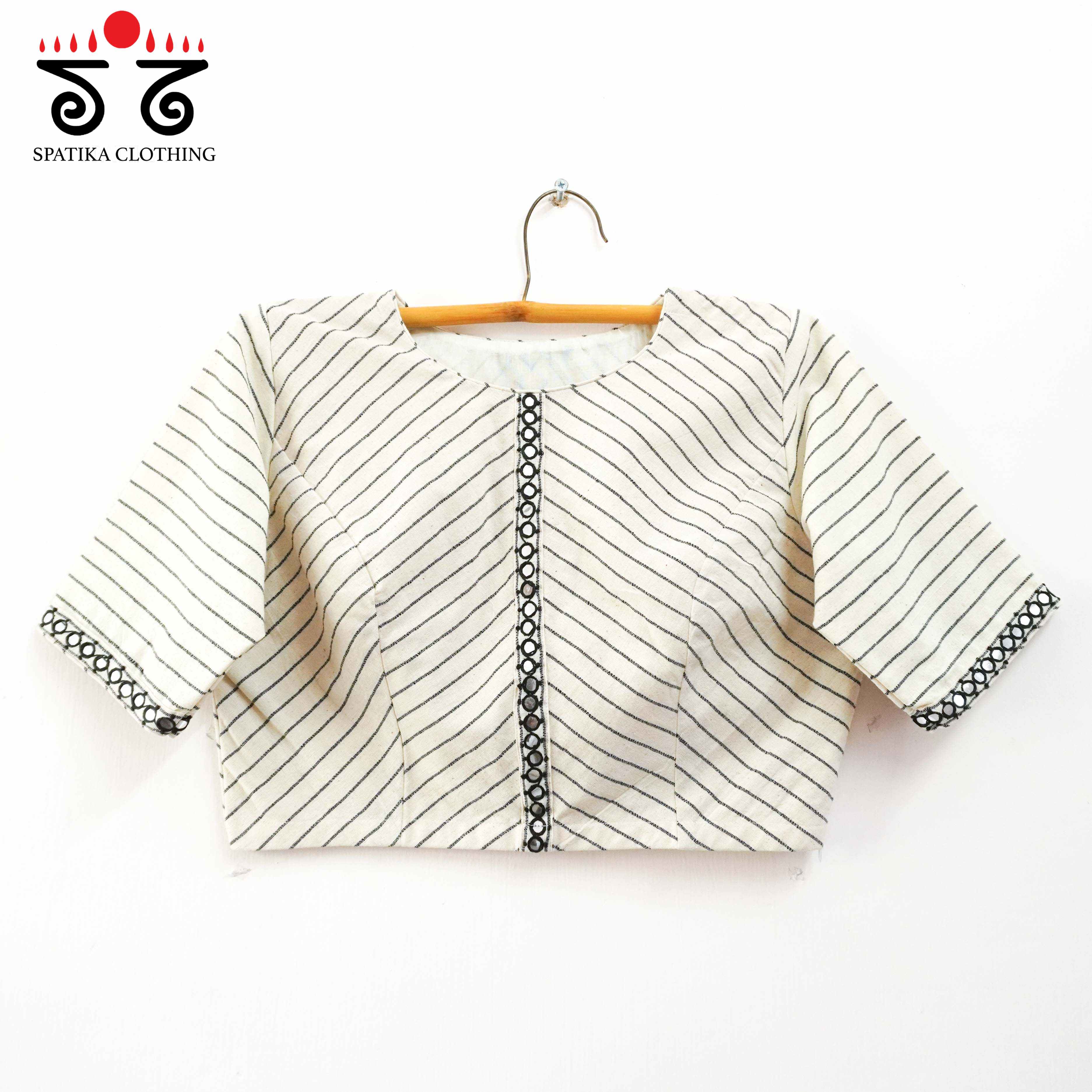 Stripes & Mirrors - Off-white New Handcrafted Blouse