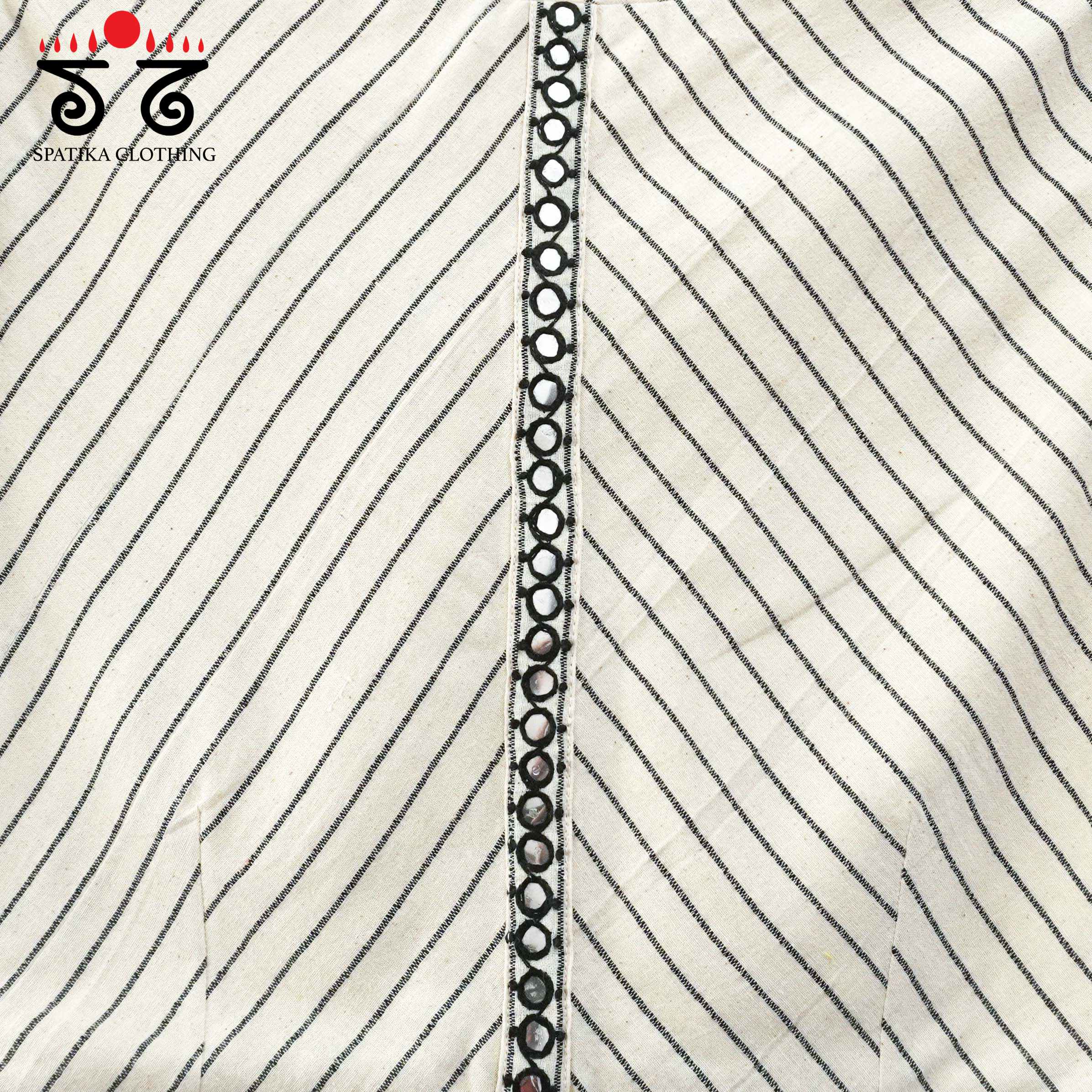 Stripes & Mirrors - Off-white New Handcrafted Blouse