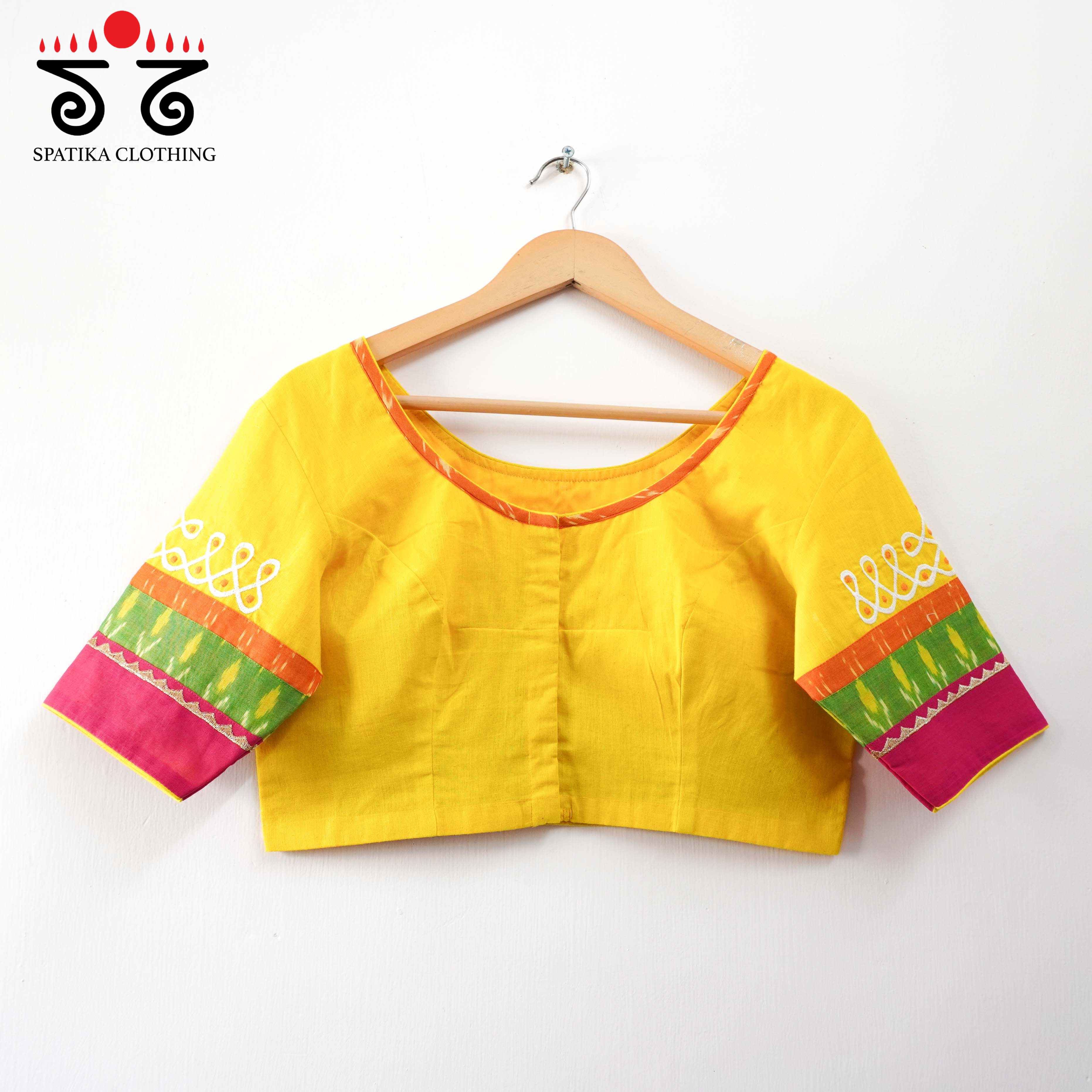 Yellow Prabhavati Kolam Handcrafted Blouse