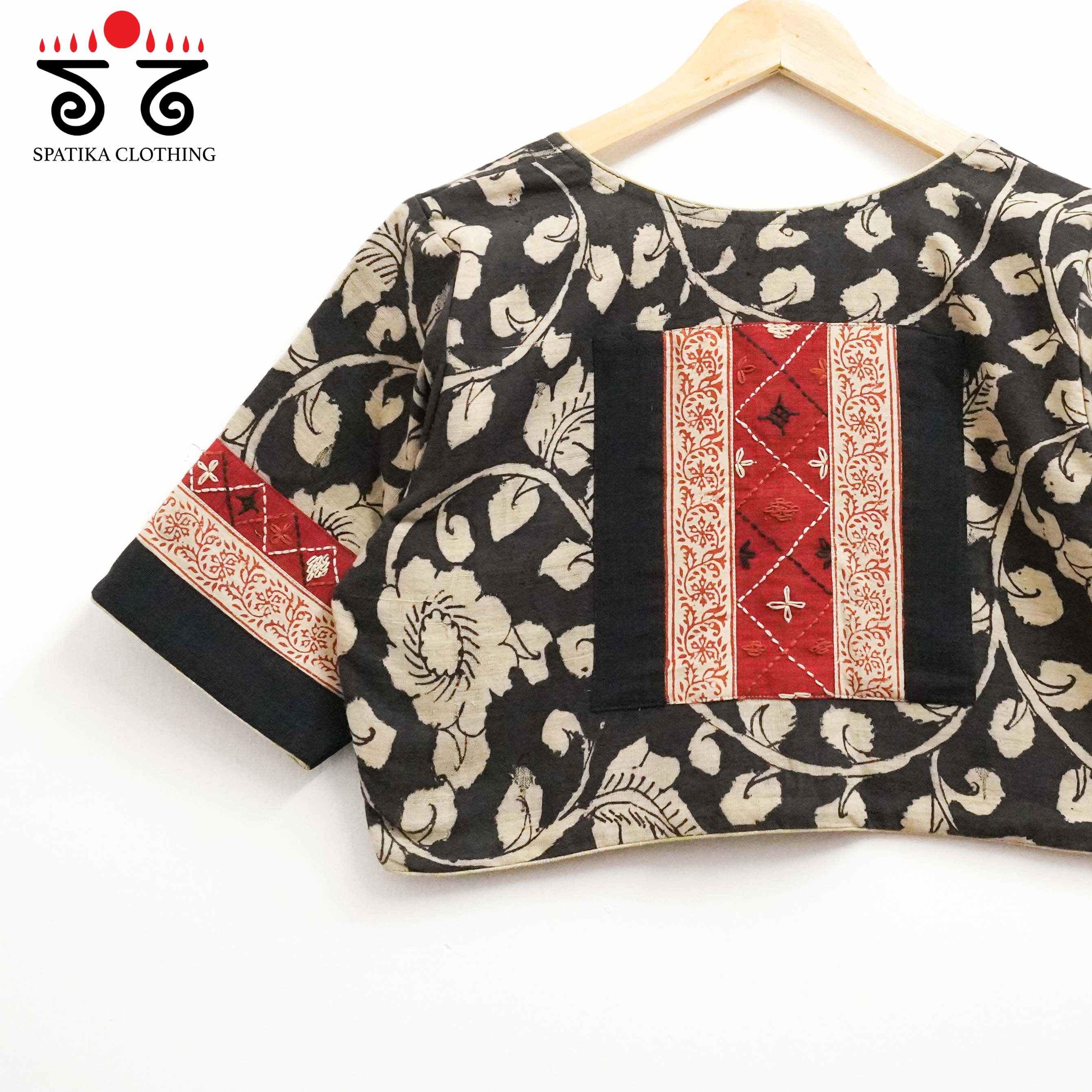 Black Pen Kalamkari - Lambani Blouse