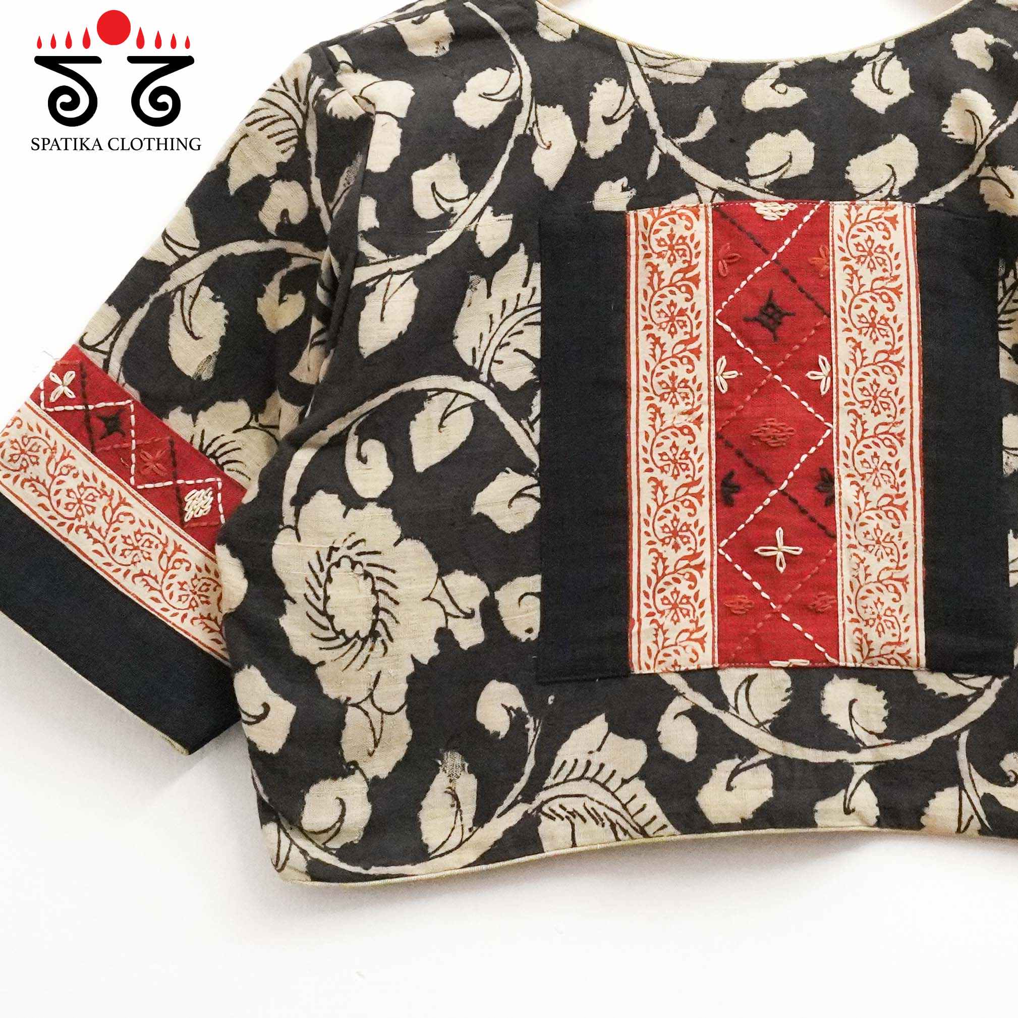 Black Pen Kalamkari - Lambani Blouse