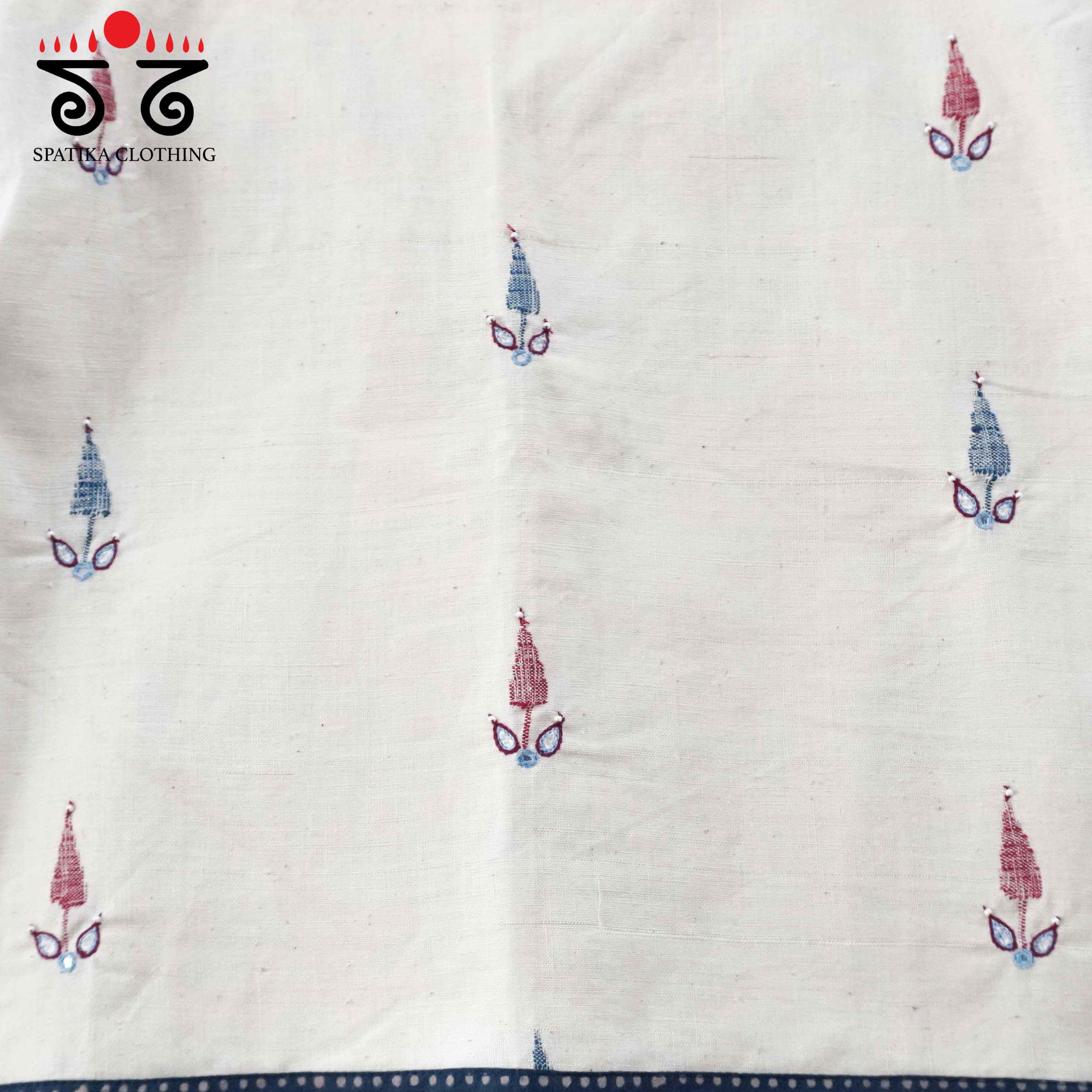 White Ponduru Jamdhani Blouse