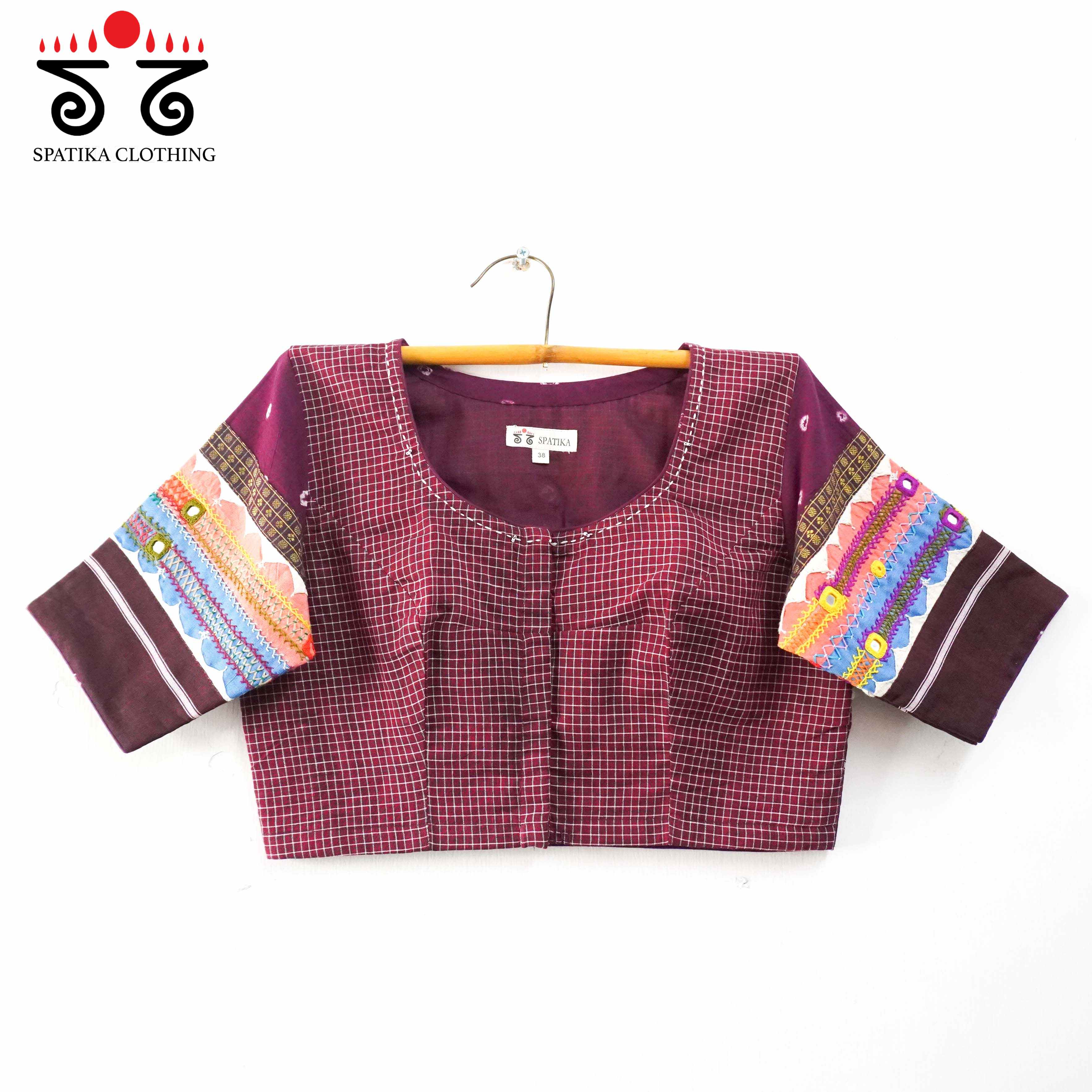 The Patteda Anchu - Maroon Lambani Blouse