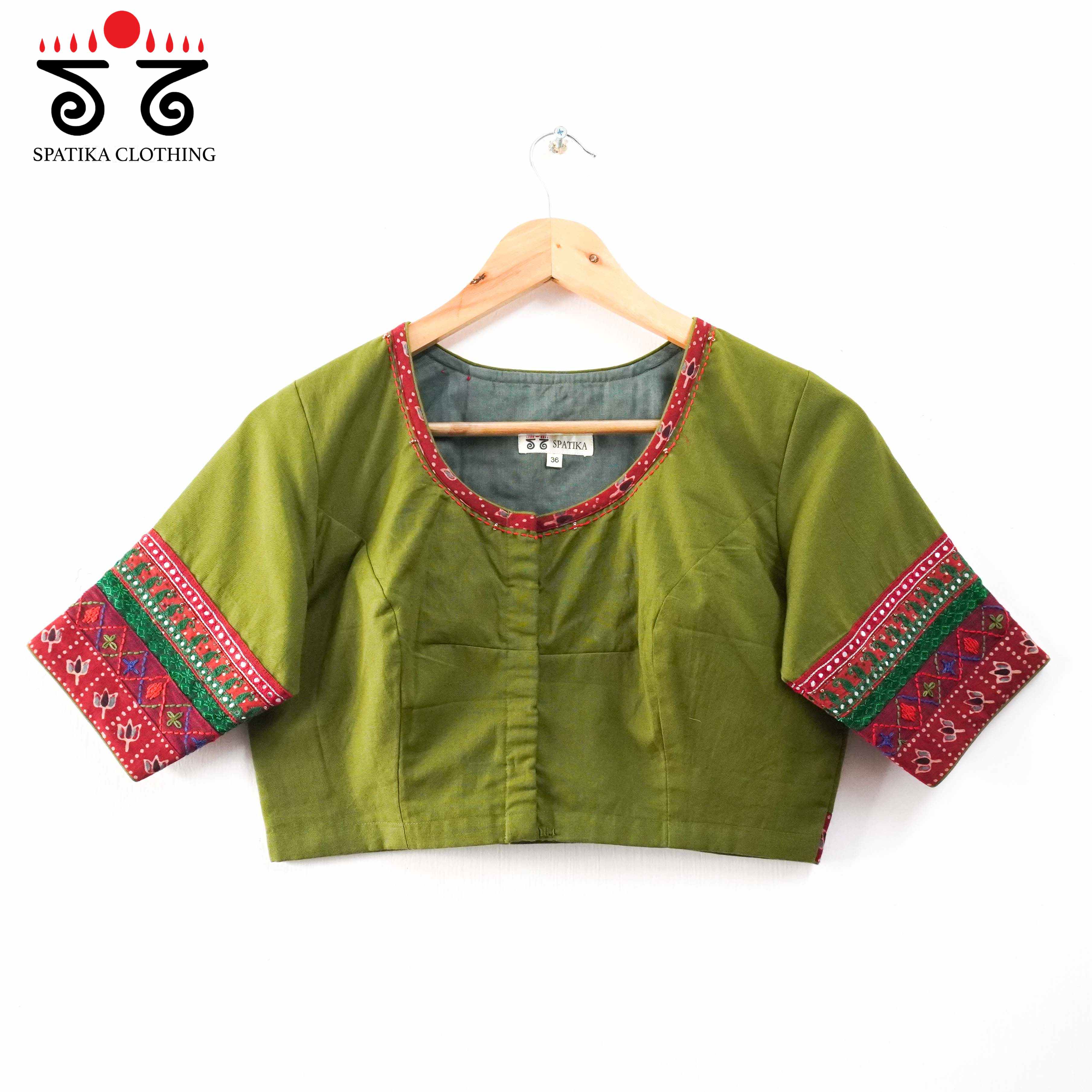 The Morni Green Patchwork Blouse