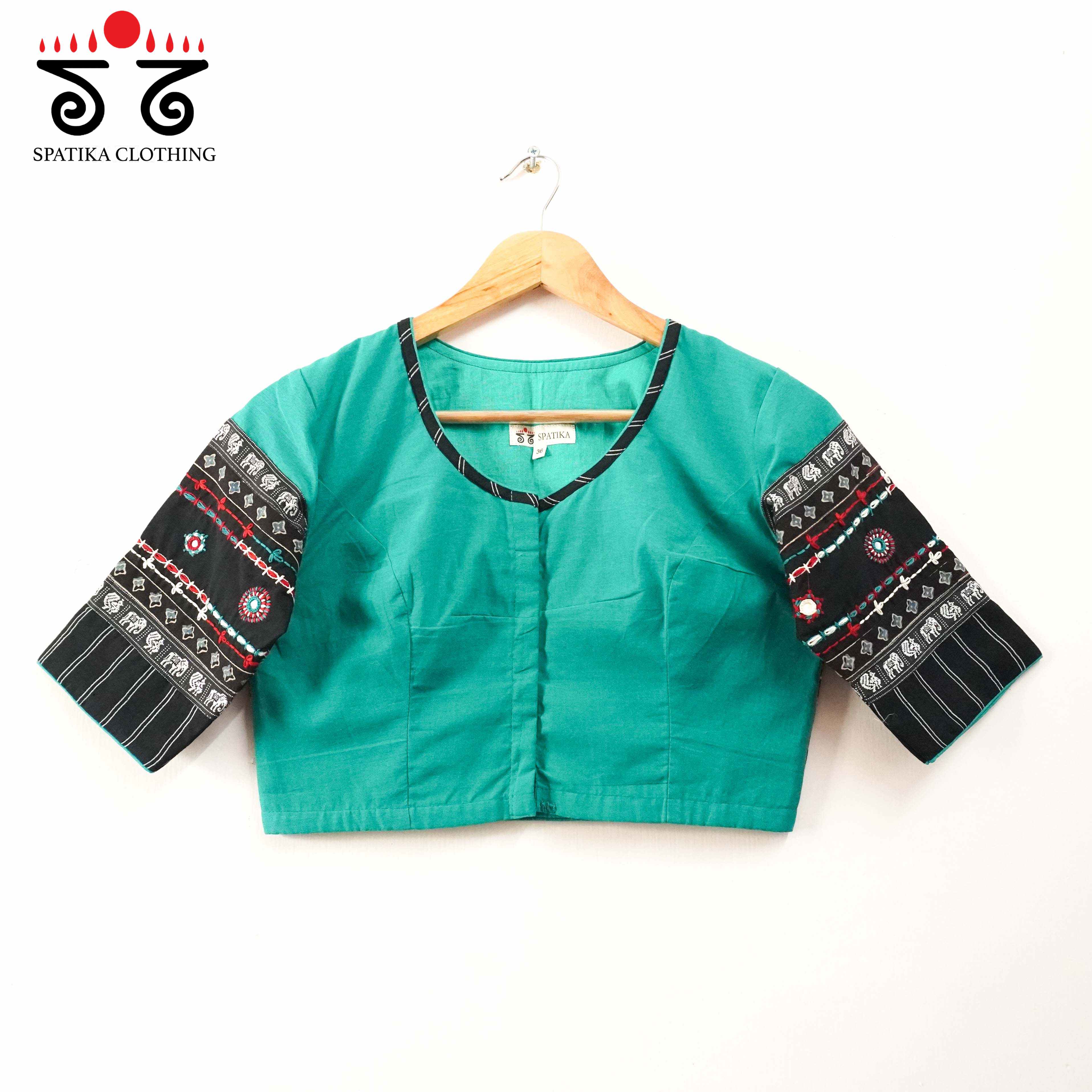 The Solid Lambani Blue Blouse