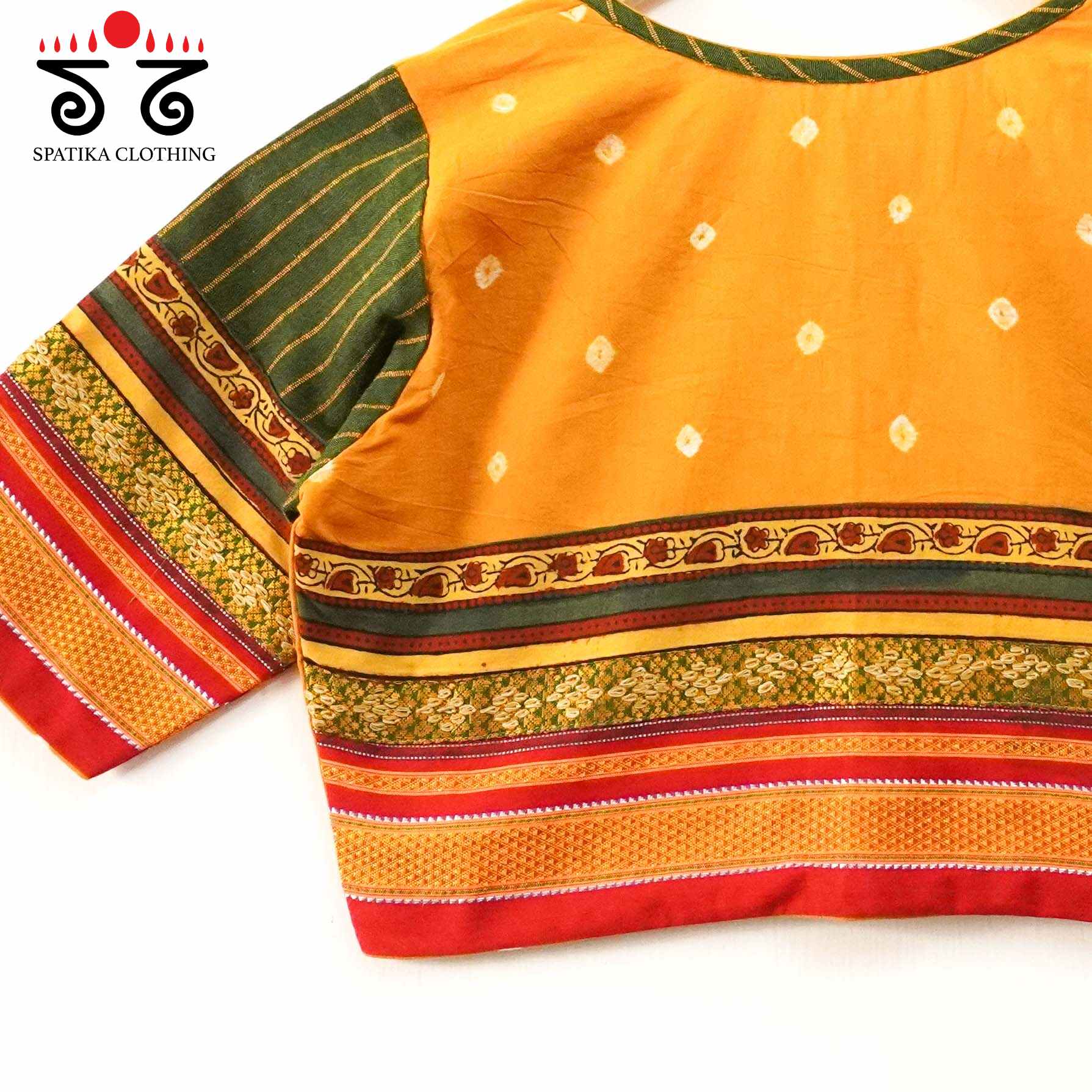 Yellow Bandhini-Khun Handcrafted Blouse