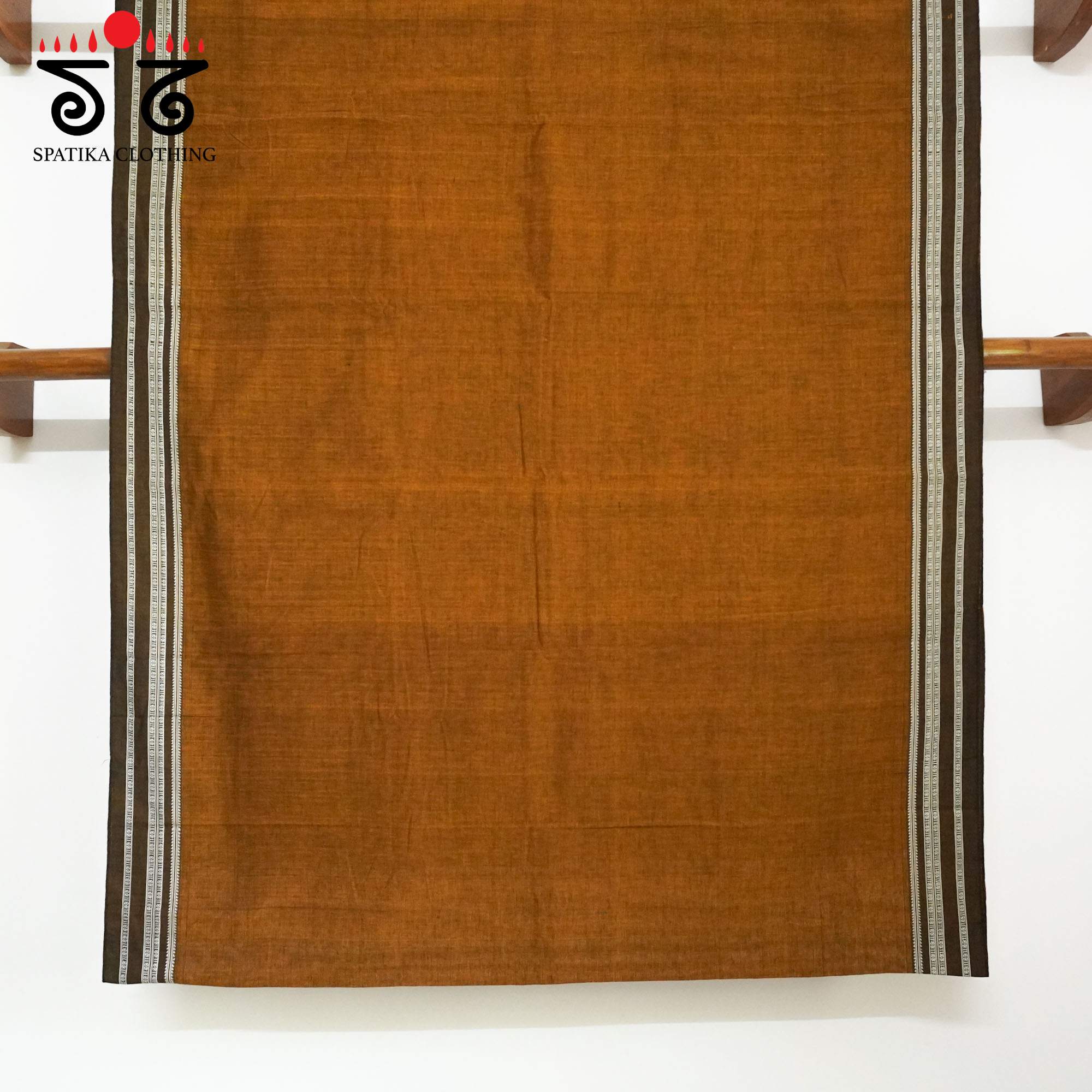 Brown Ilkal Handwoven Cotton Saree - Kalamkari Blouse